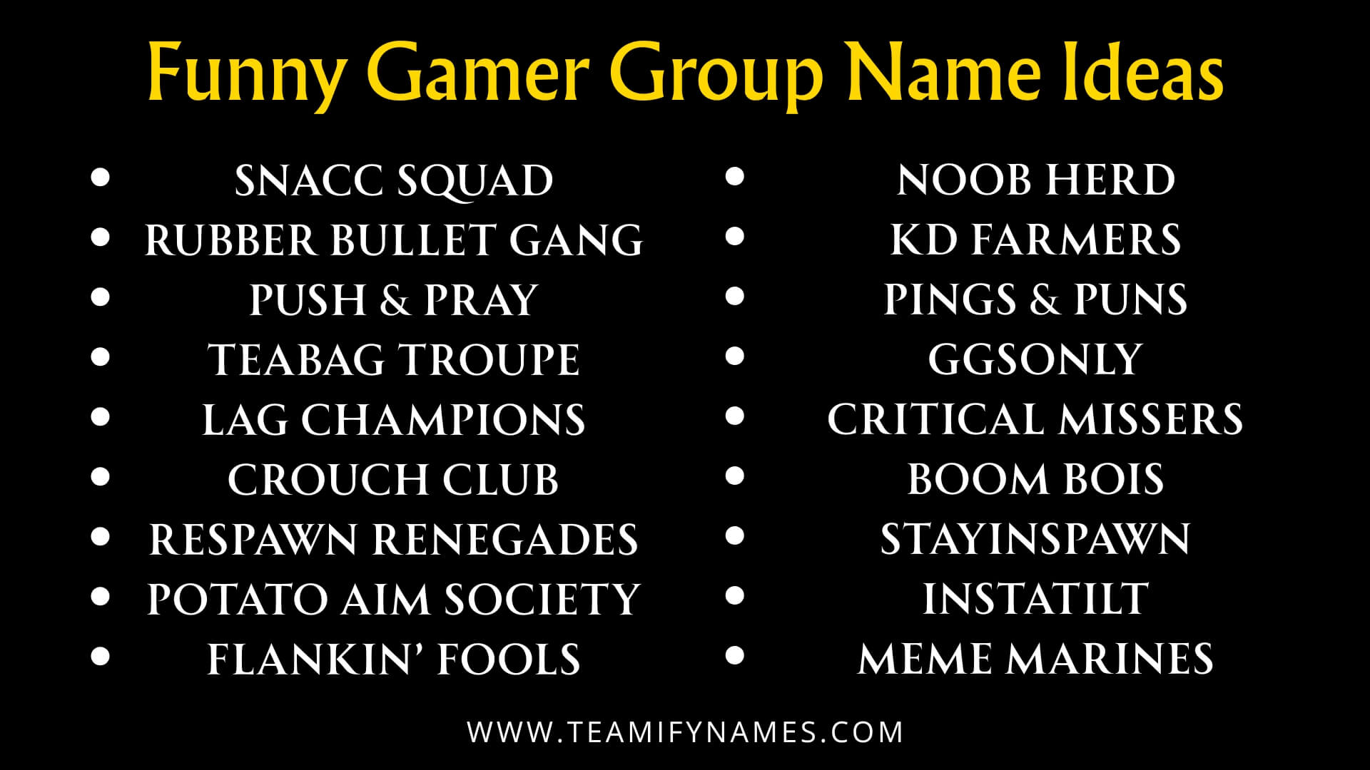 Funny Gamer Group Name Ideas