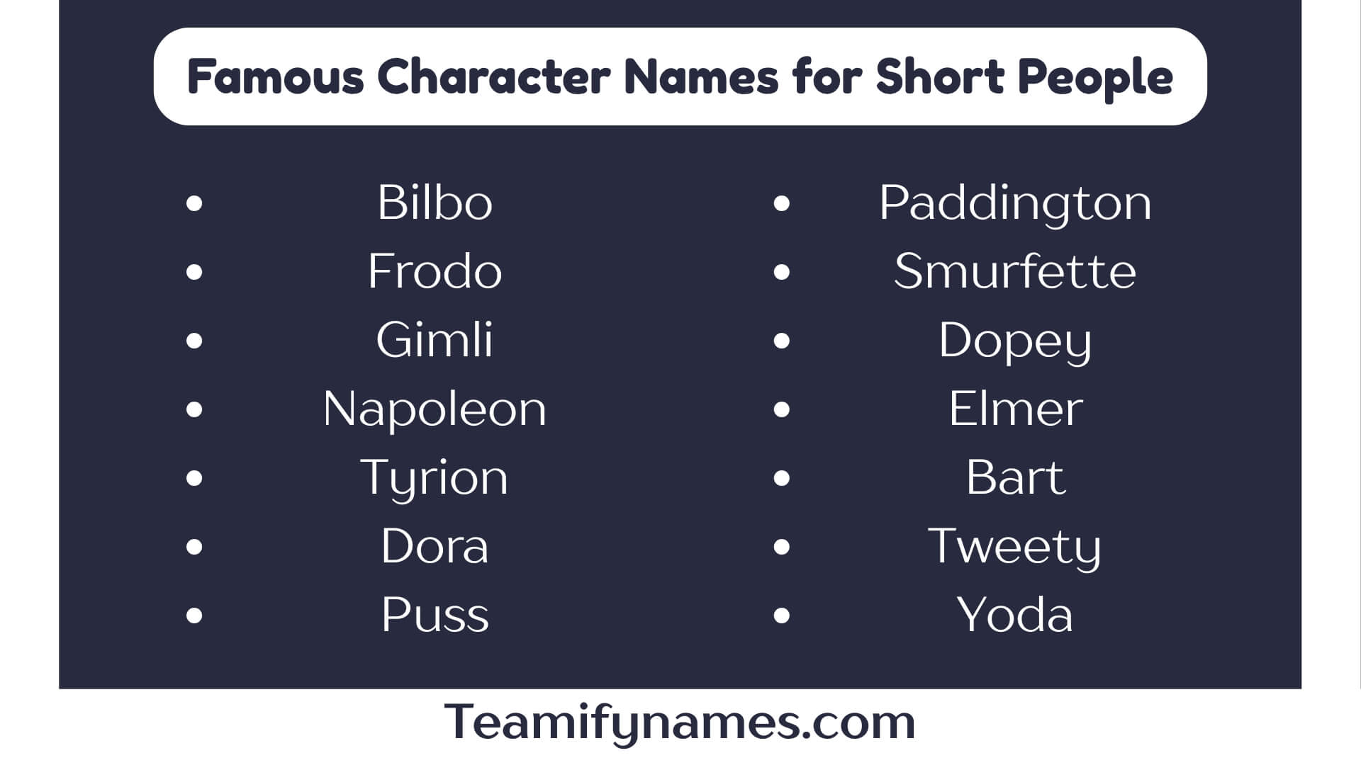 Famous Character Names for Short People