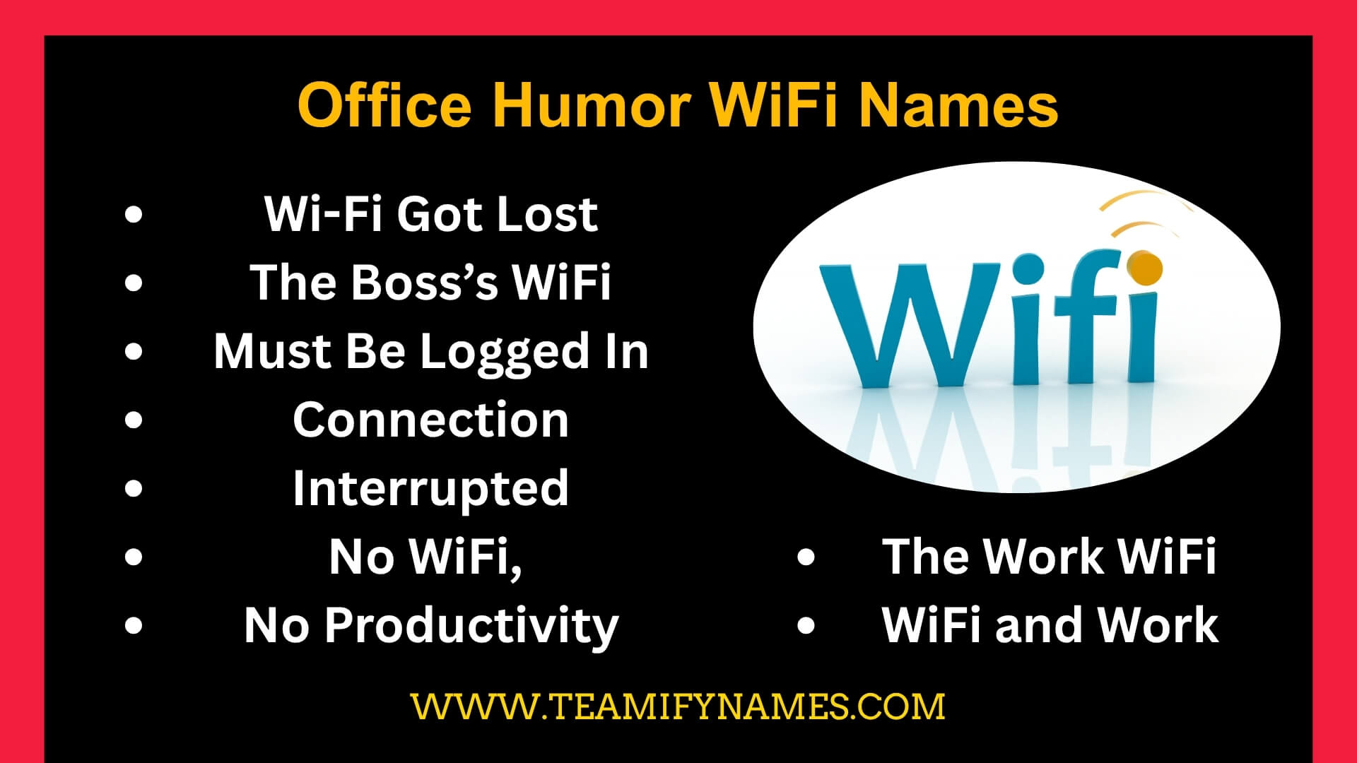 Office Humor WiFi Names