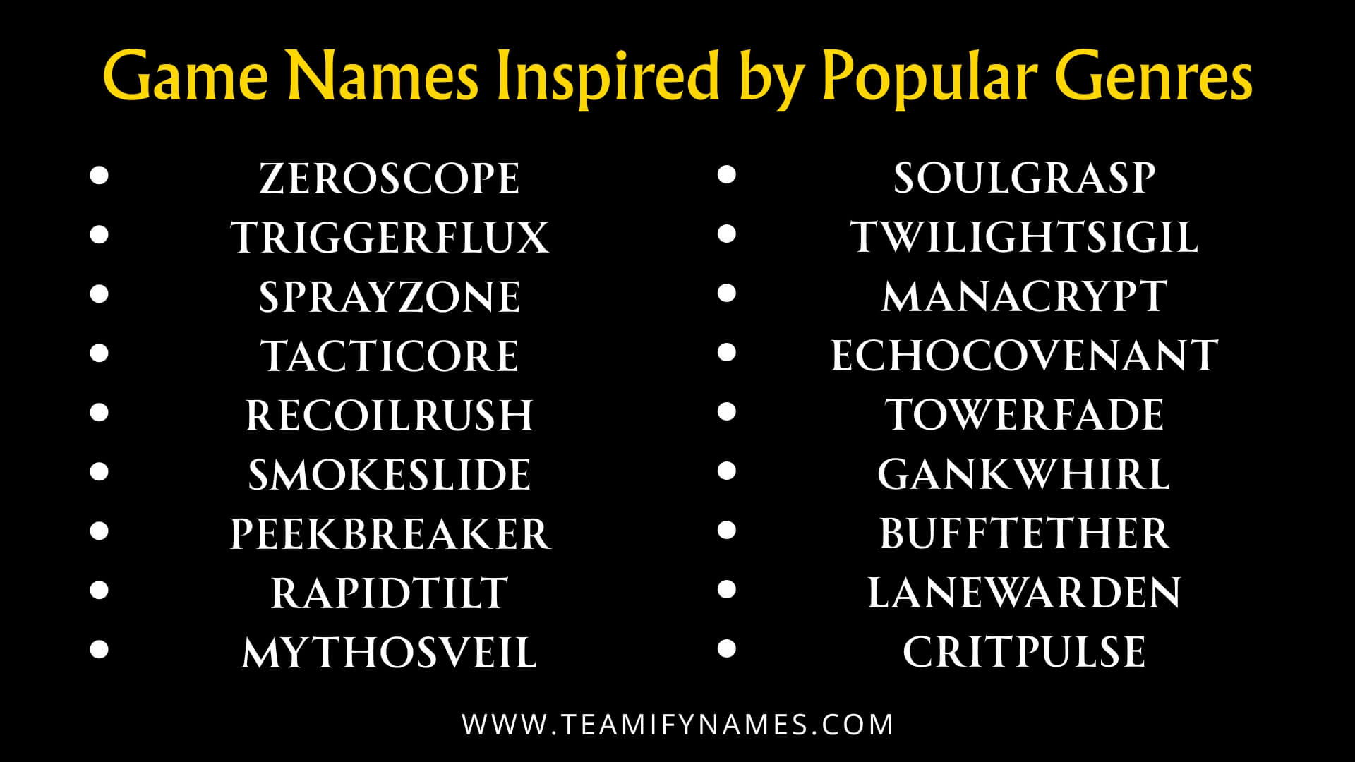 Game Names Inspired by Popular Genres