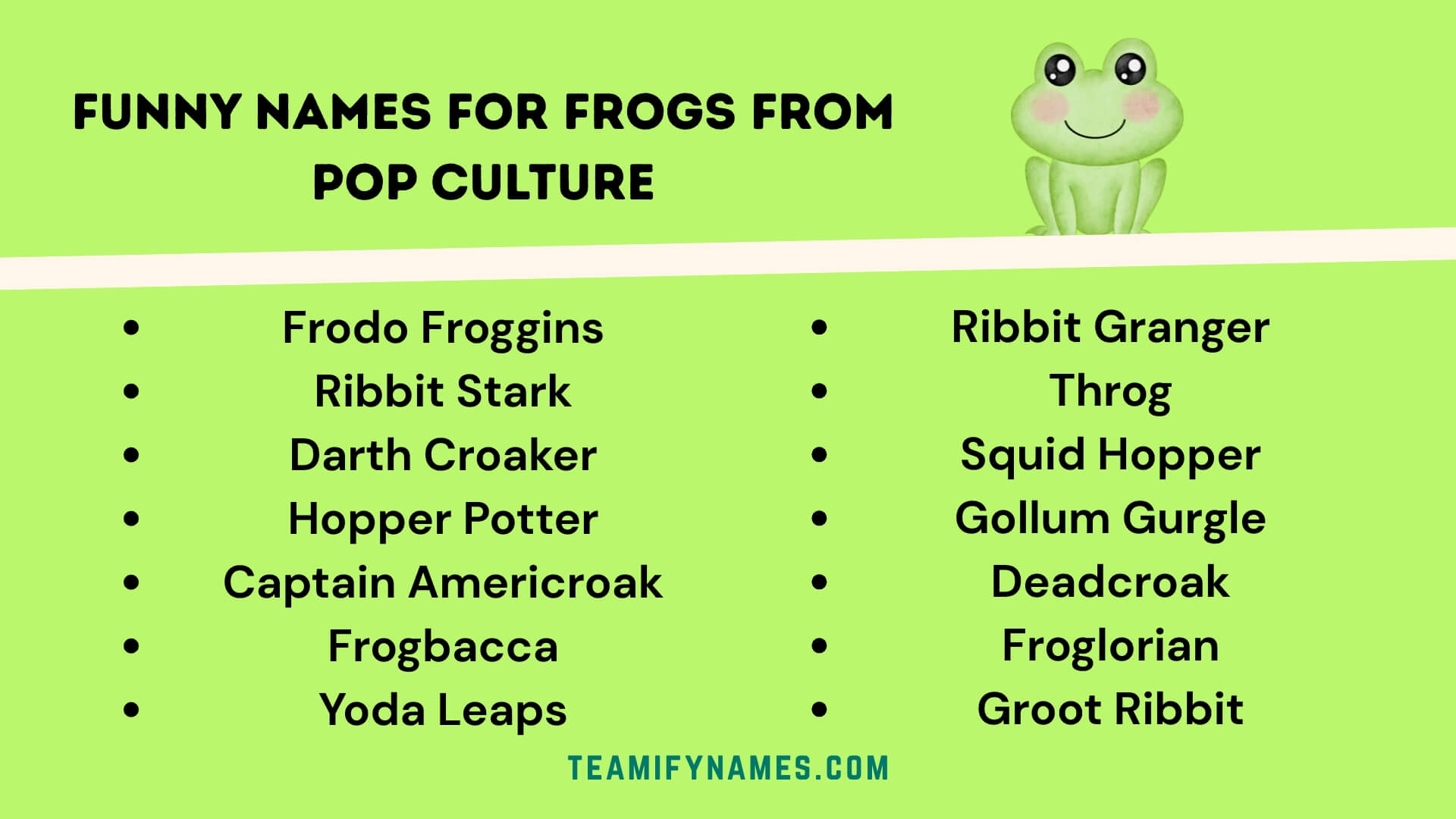 Funny Names For Frogs From Pop Culture