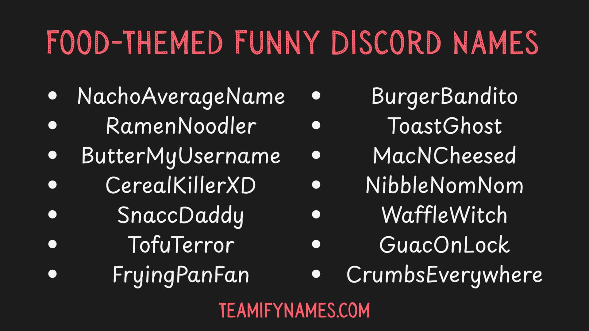 Food-Themed Funny Discord Names