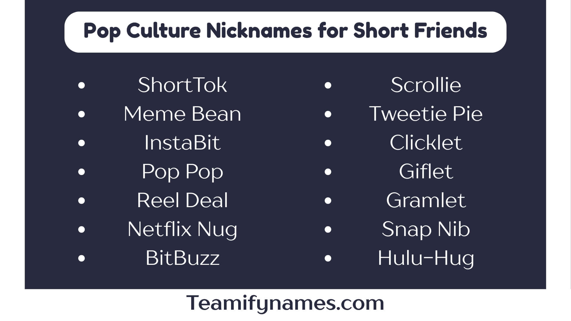 Pop Culture Nicknames for Short Friends