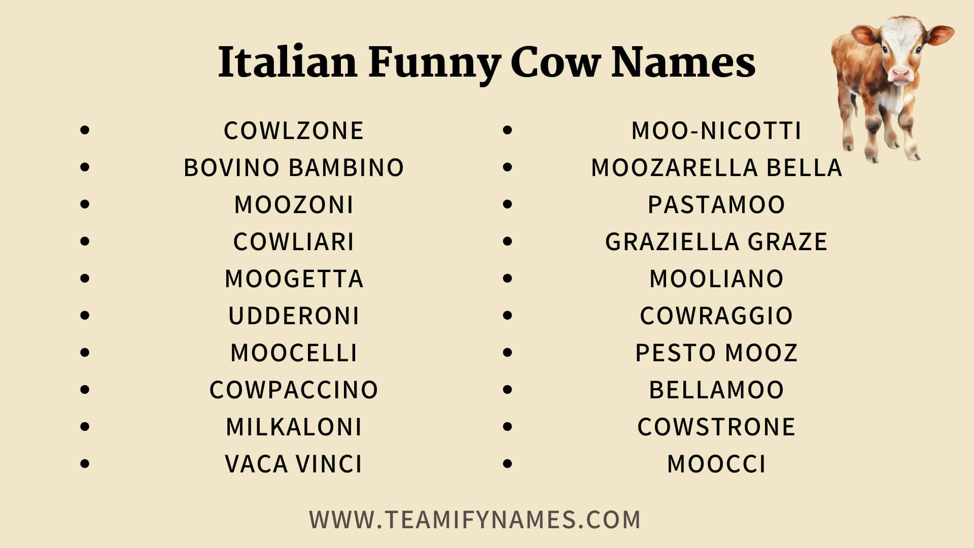 Italian Funny Cow Names