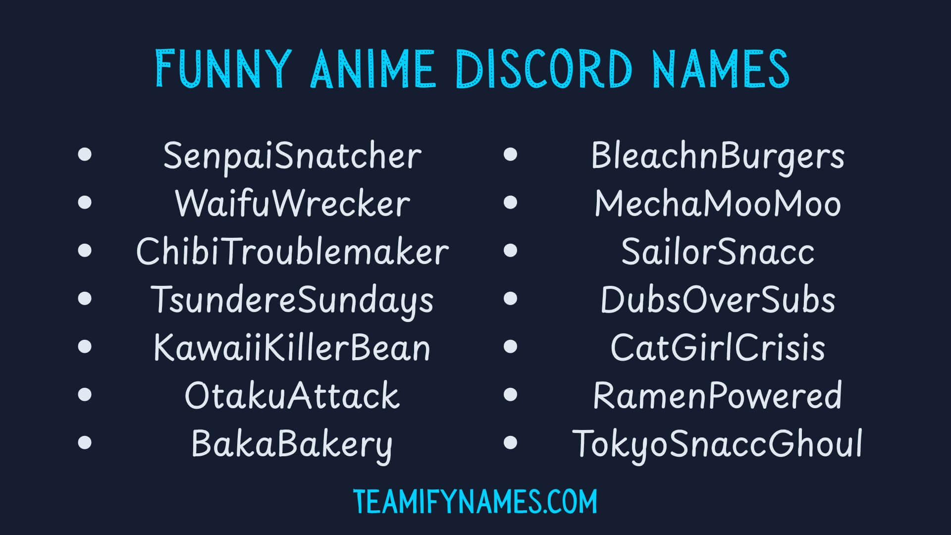 Funny Anime Discord Names