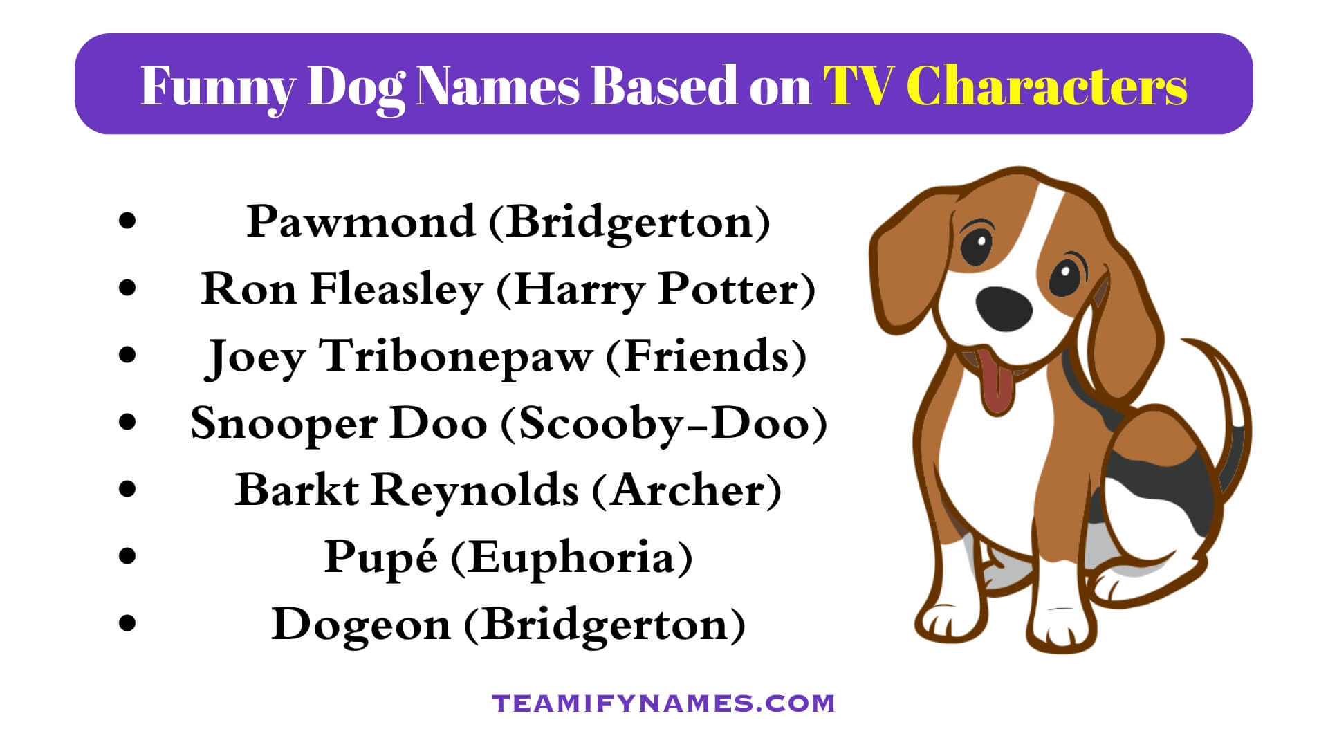 Funny Dog Names Based on TV Characters