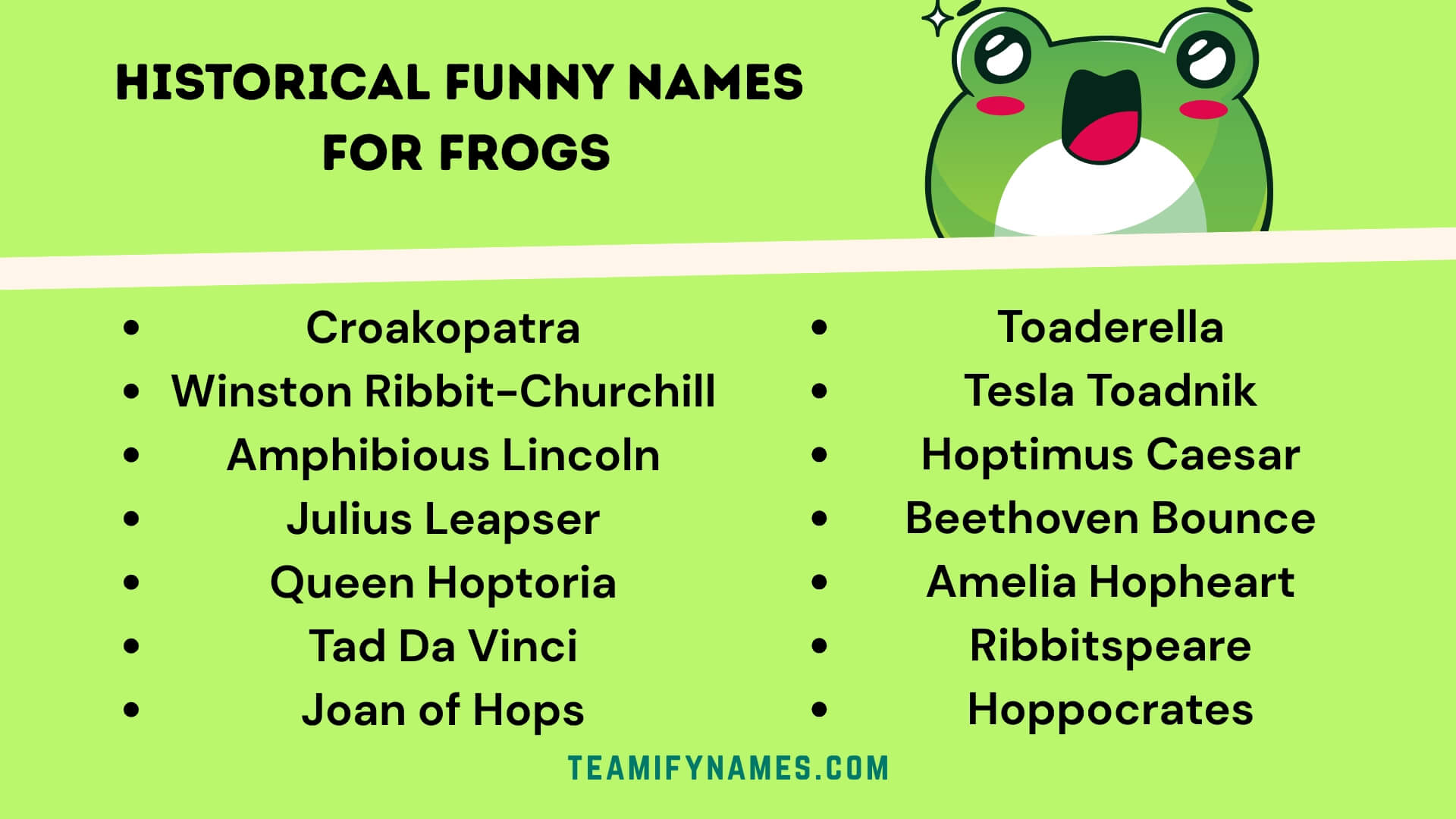 Historical Funny Names For Frogs