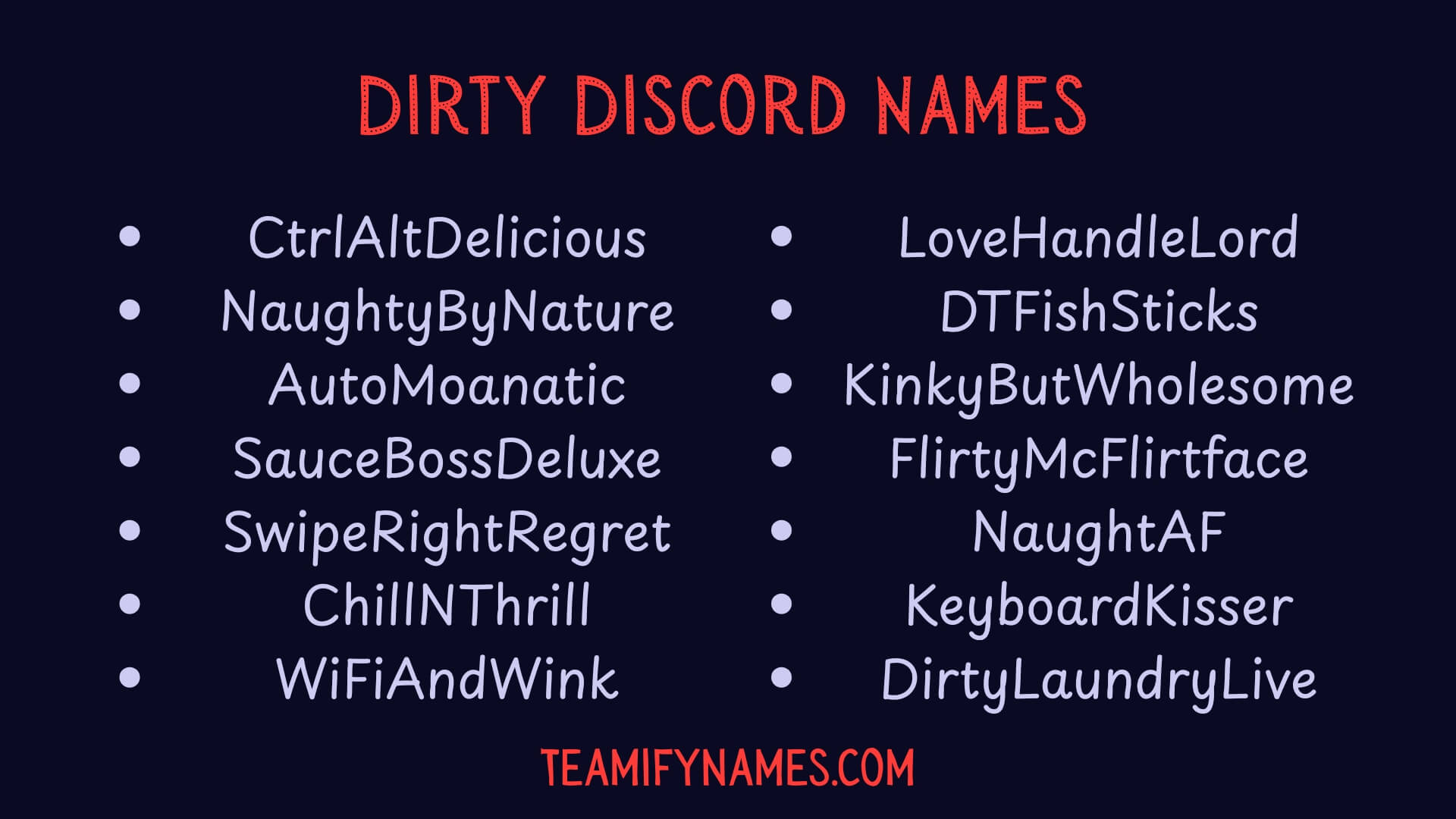 Dirty Discord  Names