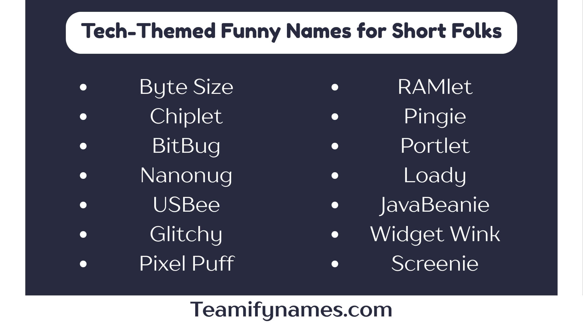 Tech-Themed Funny Names for Short Folks