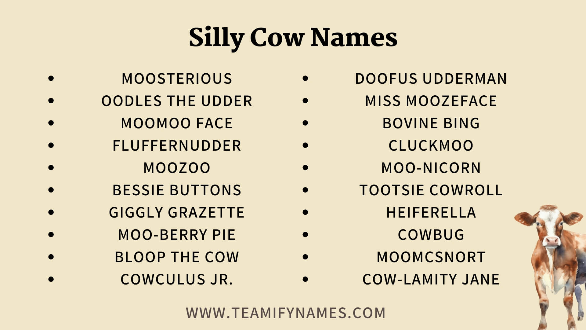 Silly Cow Names