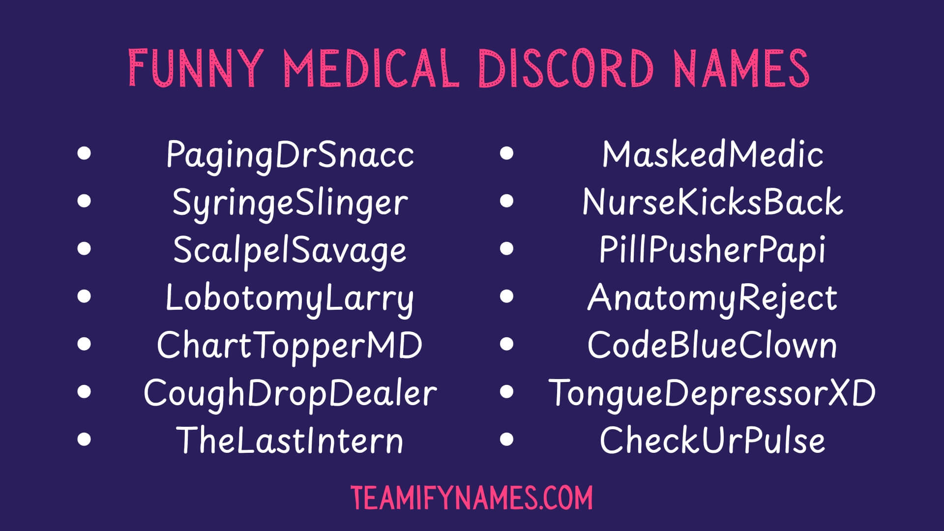 Funny Medical Discord Names
