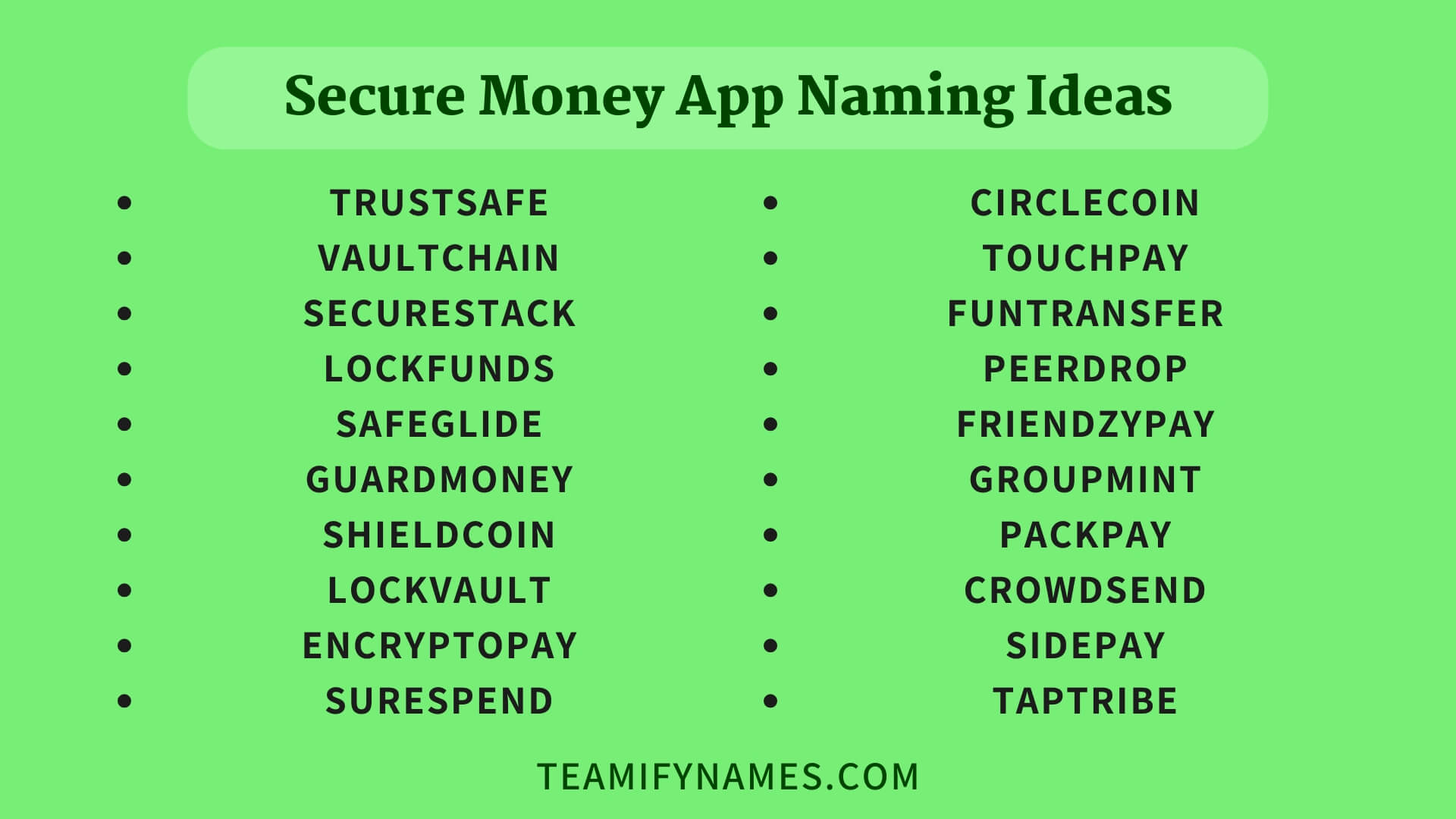 Secure Money App Naming Ideas