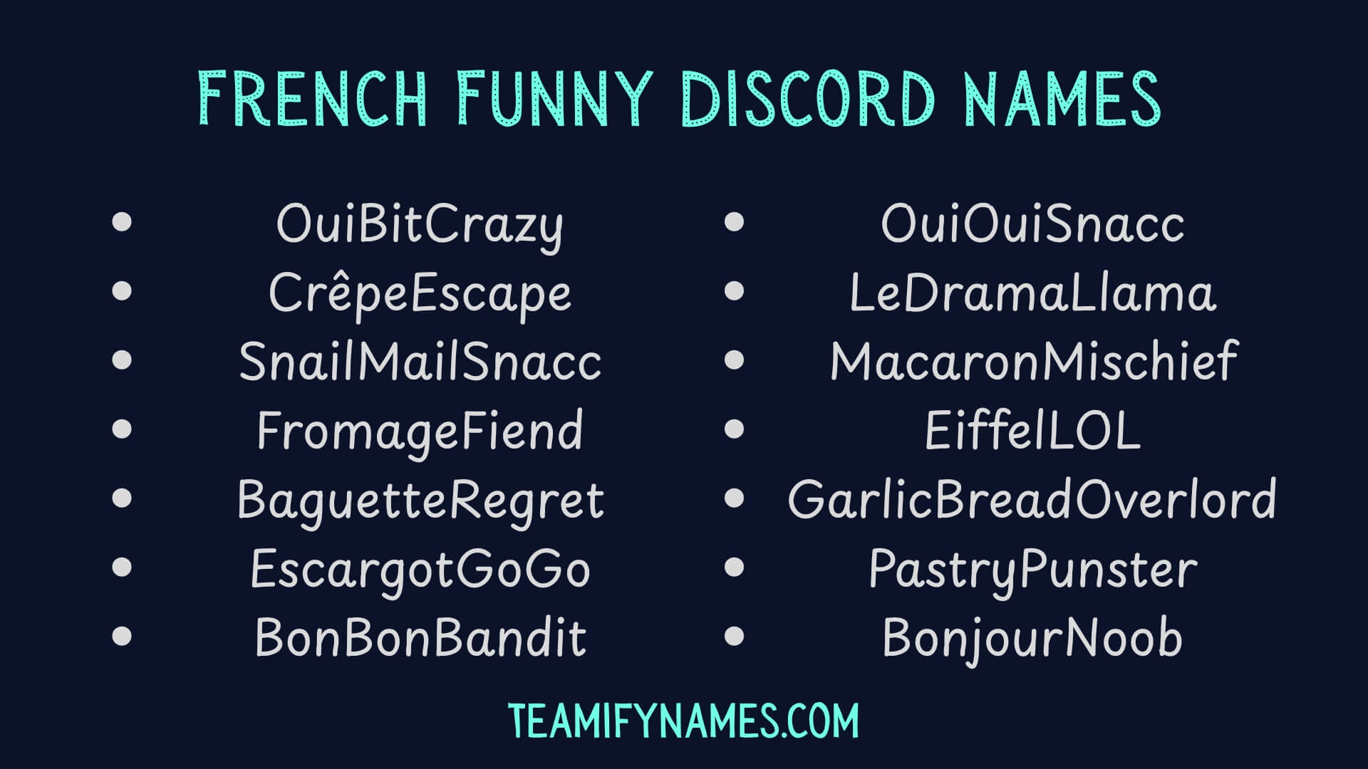 French Funny Discord Names