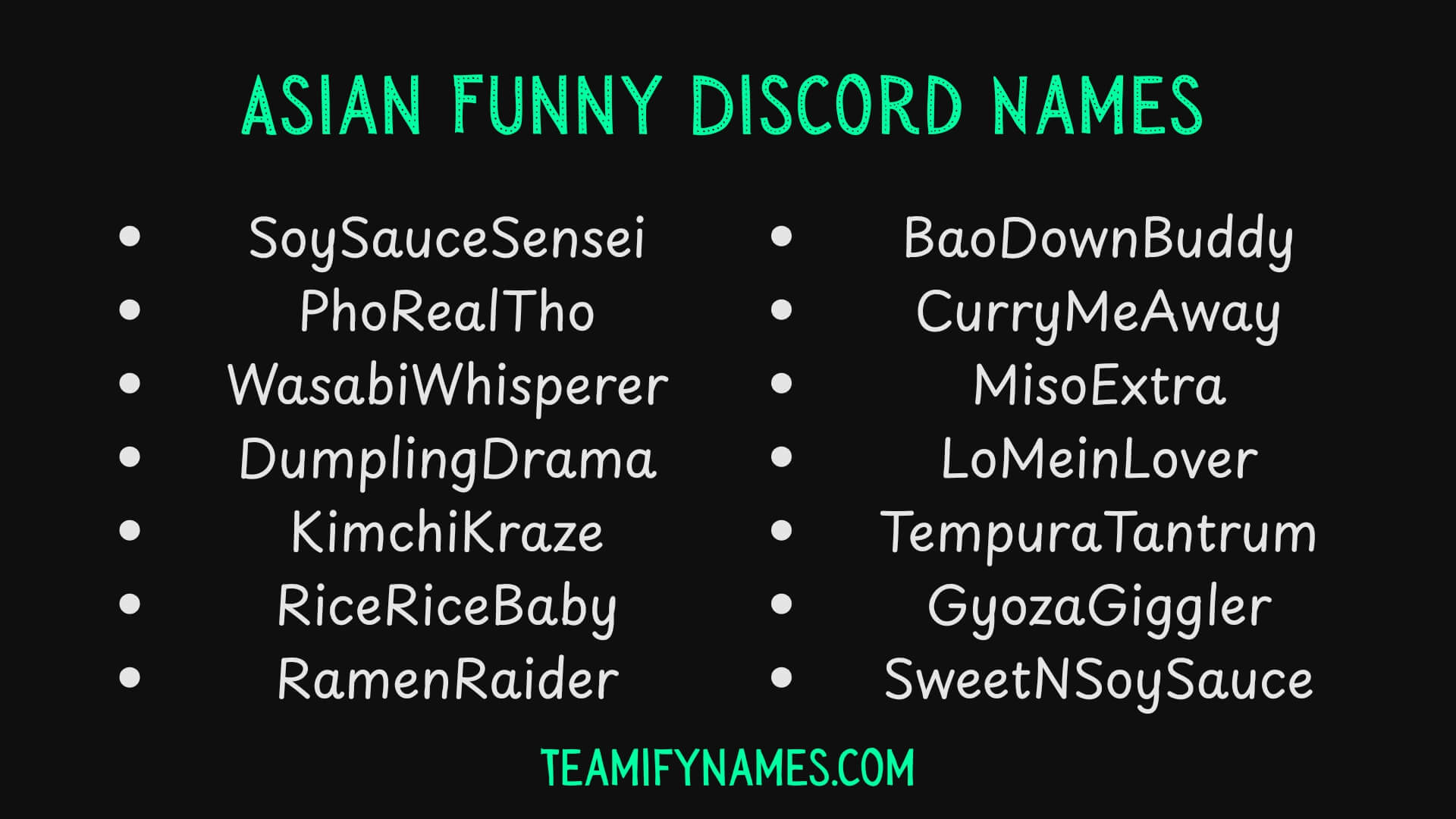 Asian Funny Discord Names