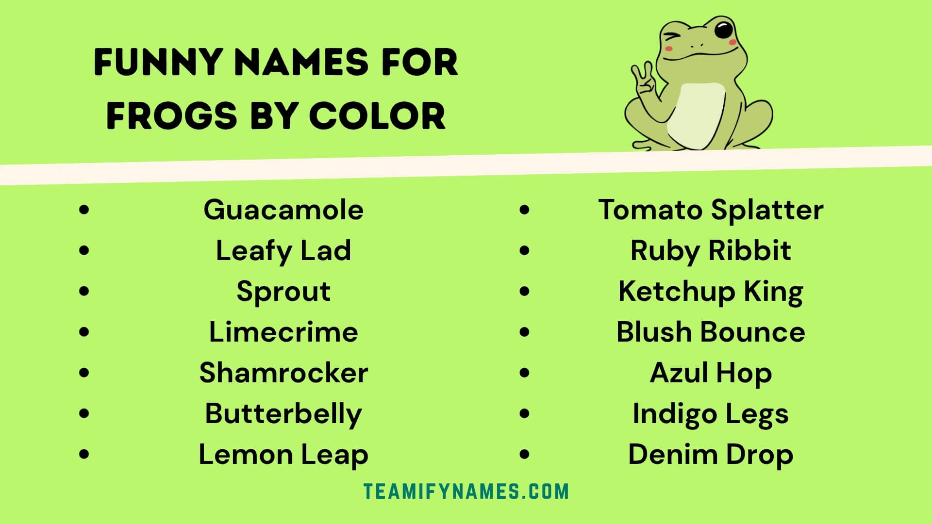 Funny Names For Frogs by Color