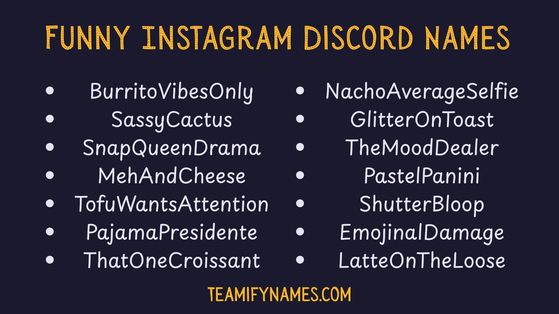 Funny Instagram Discord Names