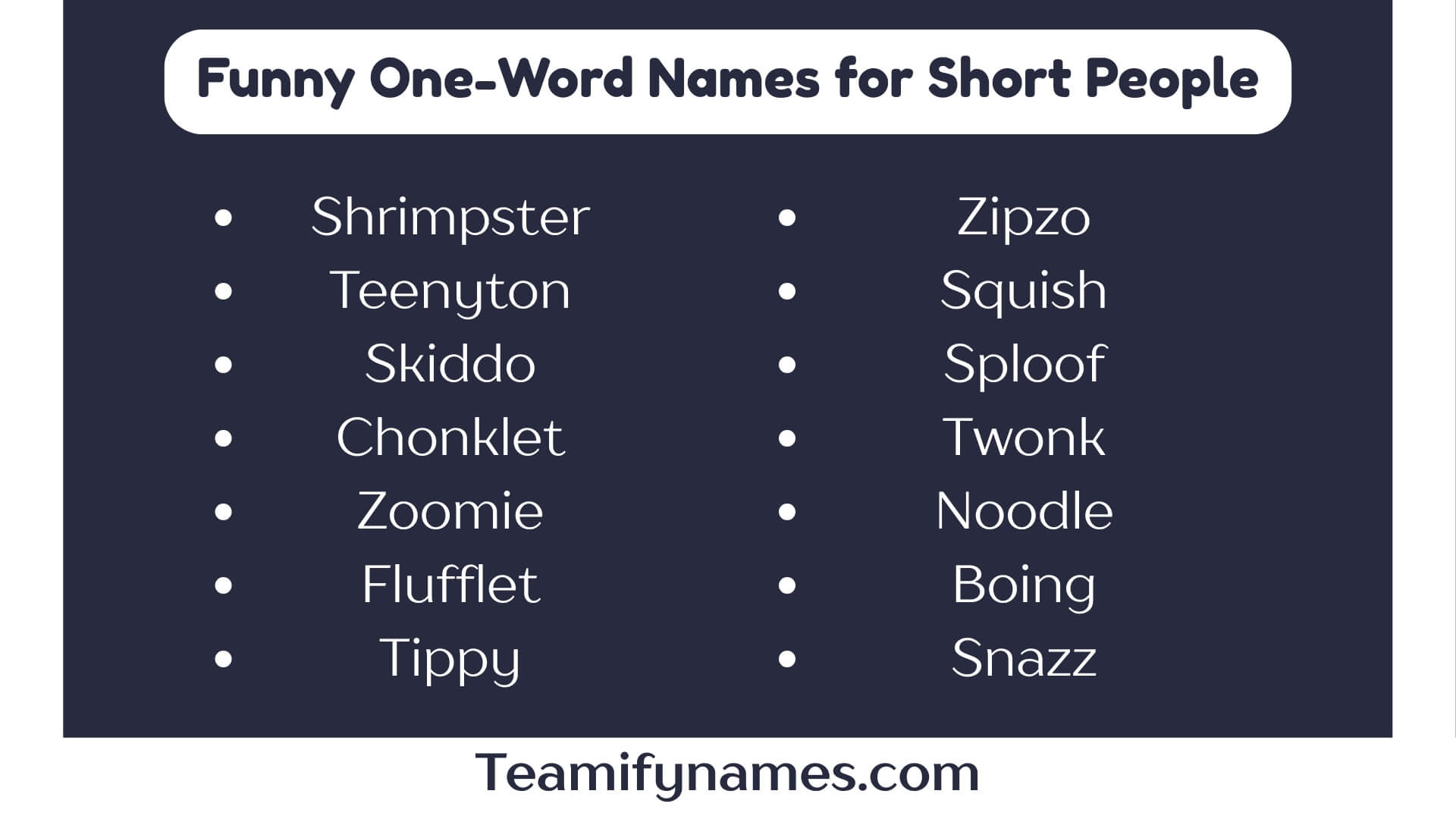 Funny One-Word Names for Short People