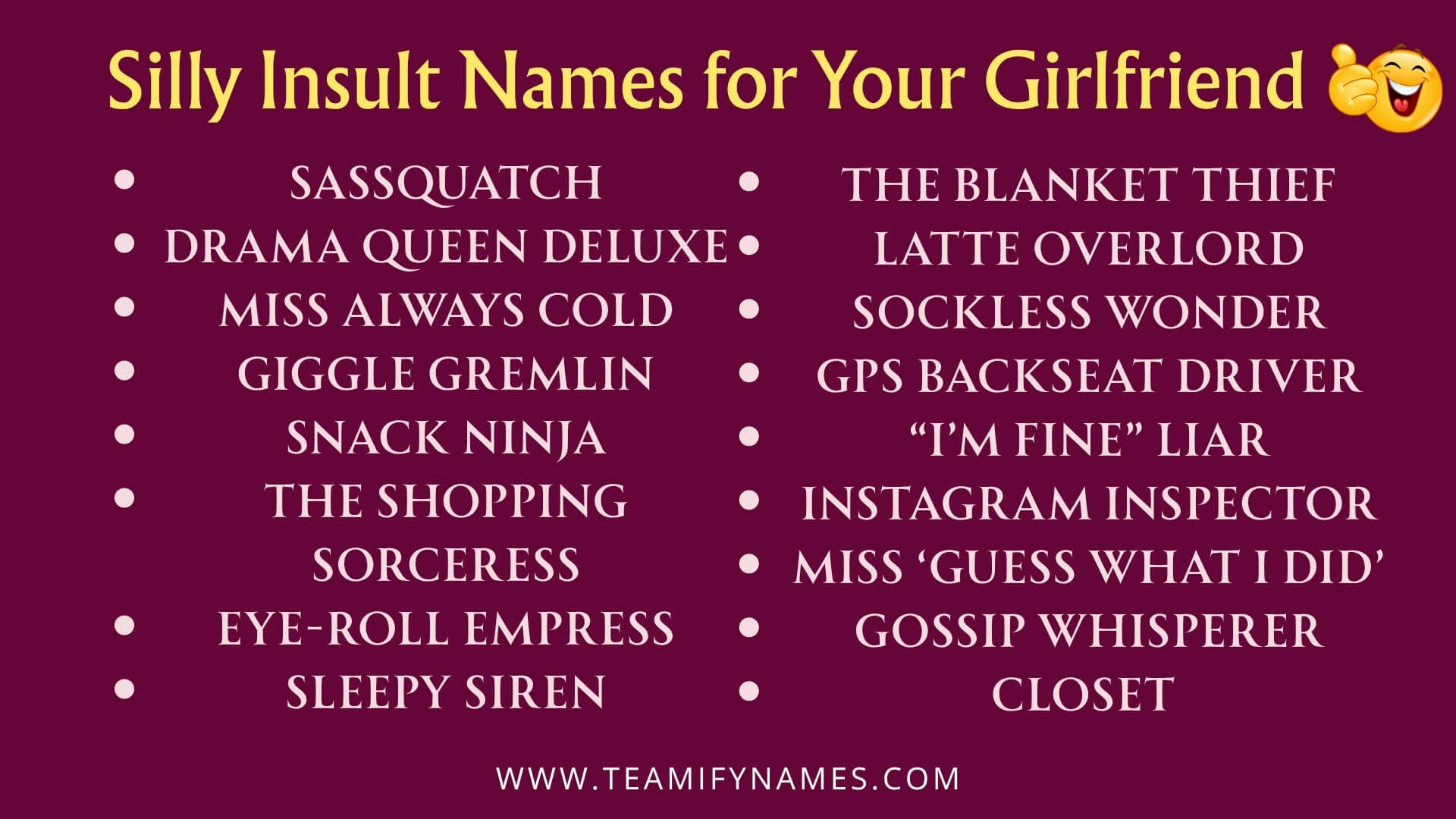 Silly Insult Names for Your Girlfriend