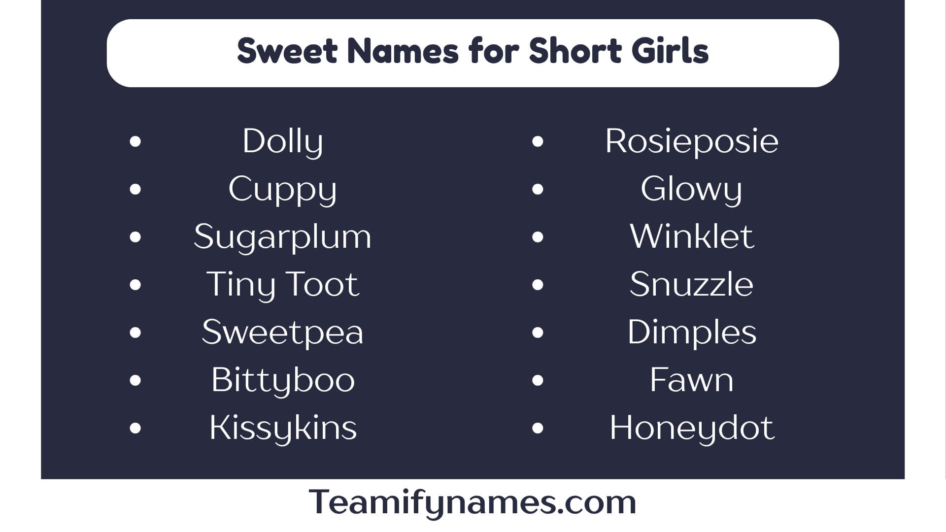 Sweet Names for Short Girls