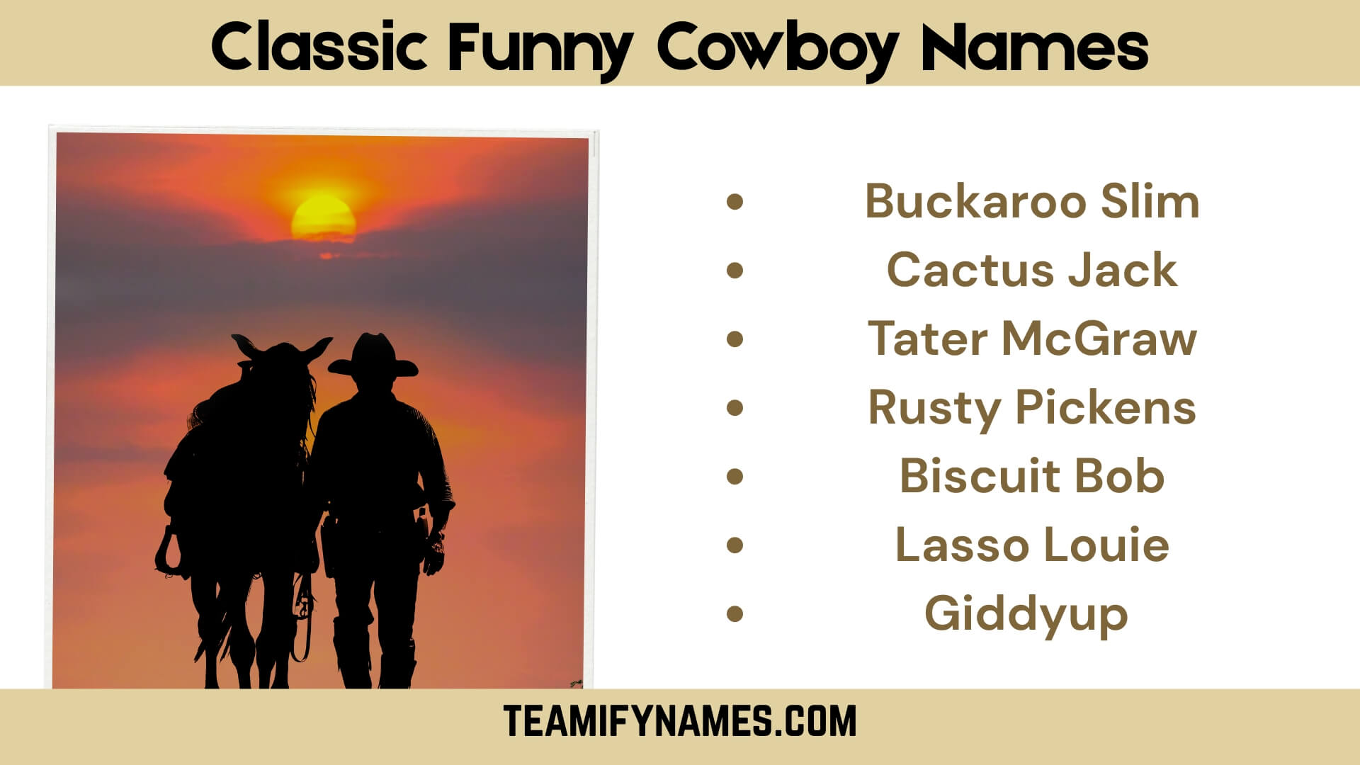 Classic Funny Cowboy Names