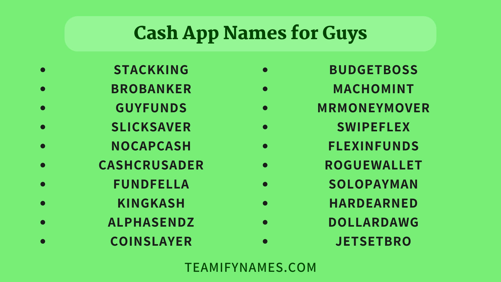 Cash App Names for Guys