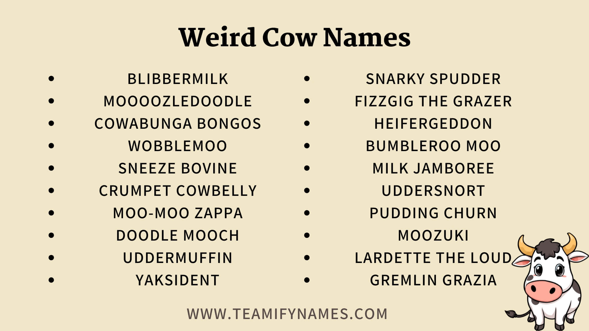 Weird Cow Names