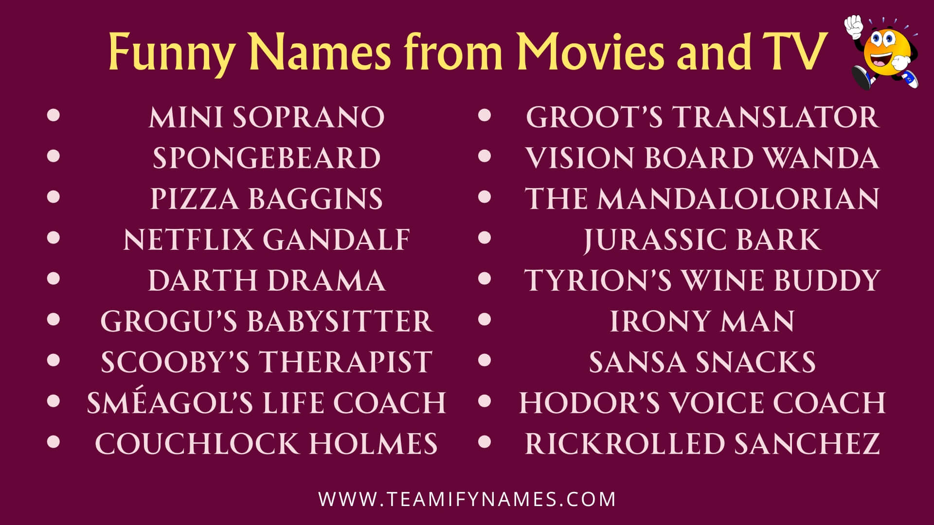 Funny Names from Movies and TV