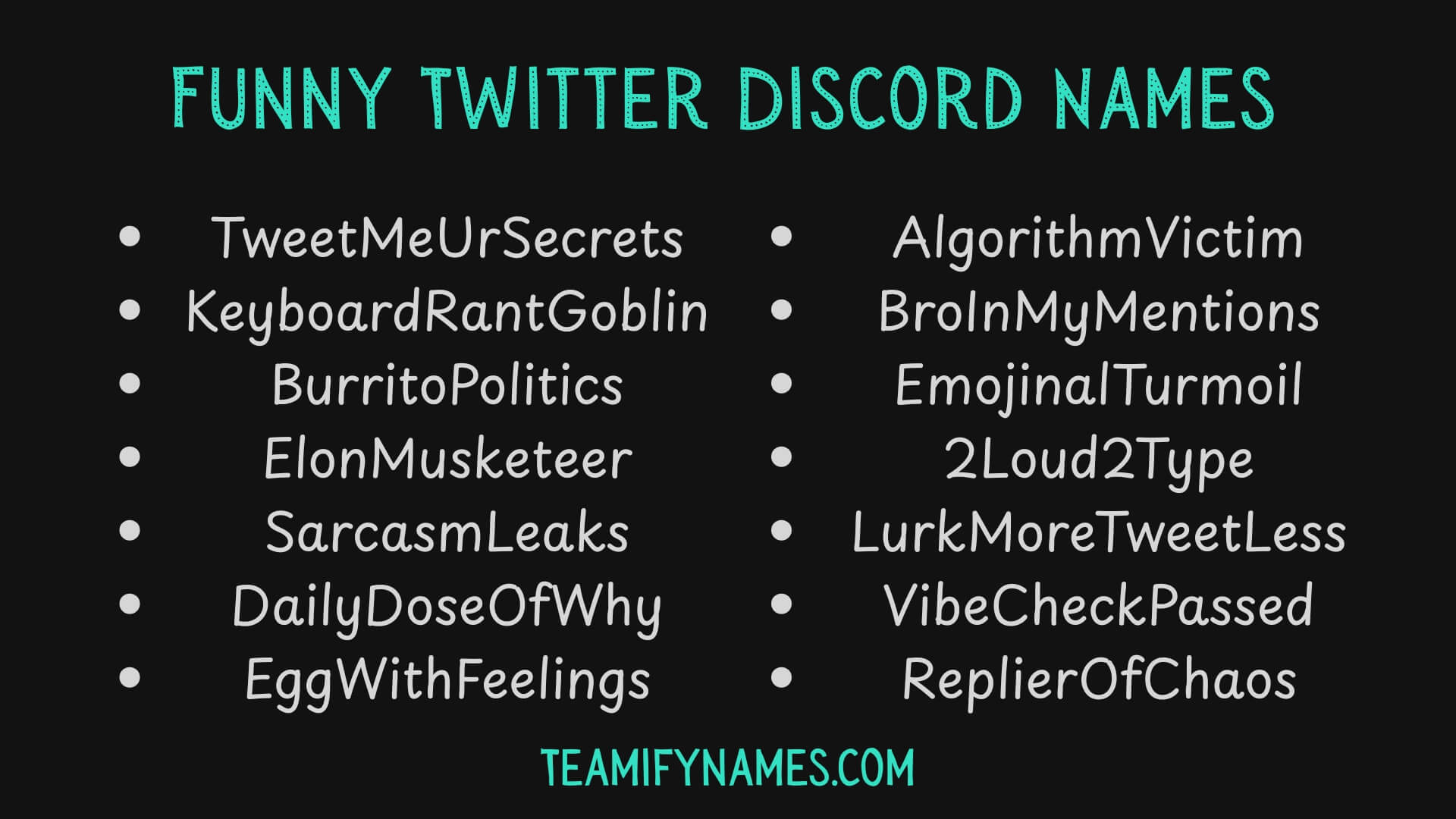 Funny Twitter Discord Names
