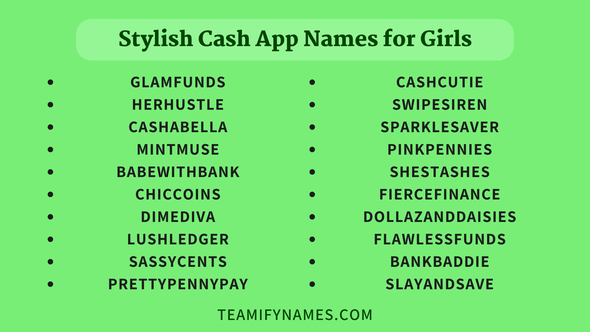 Stylish Cash App Names for Girls