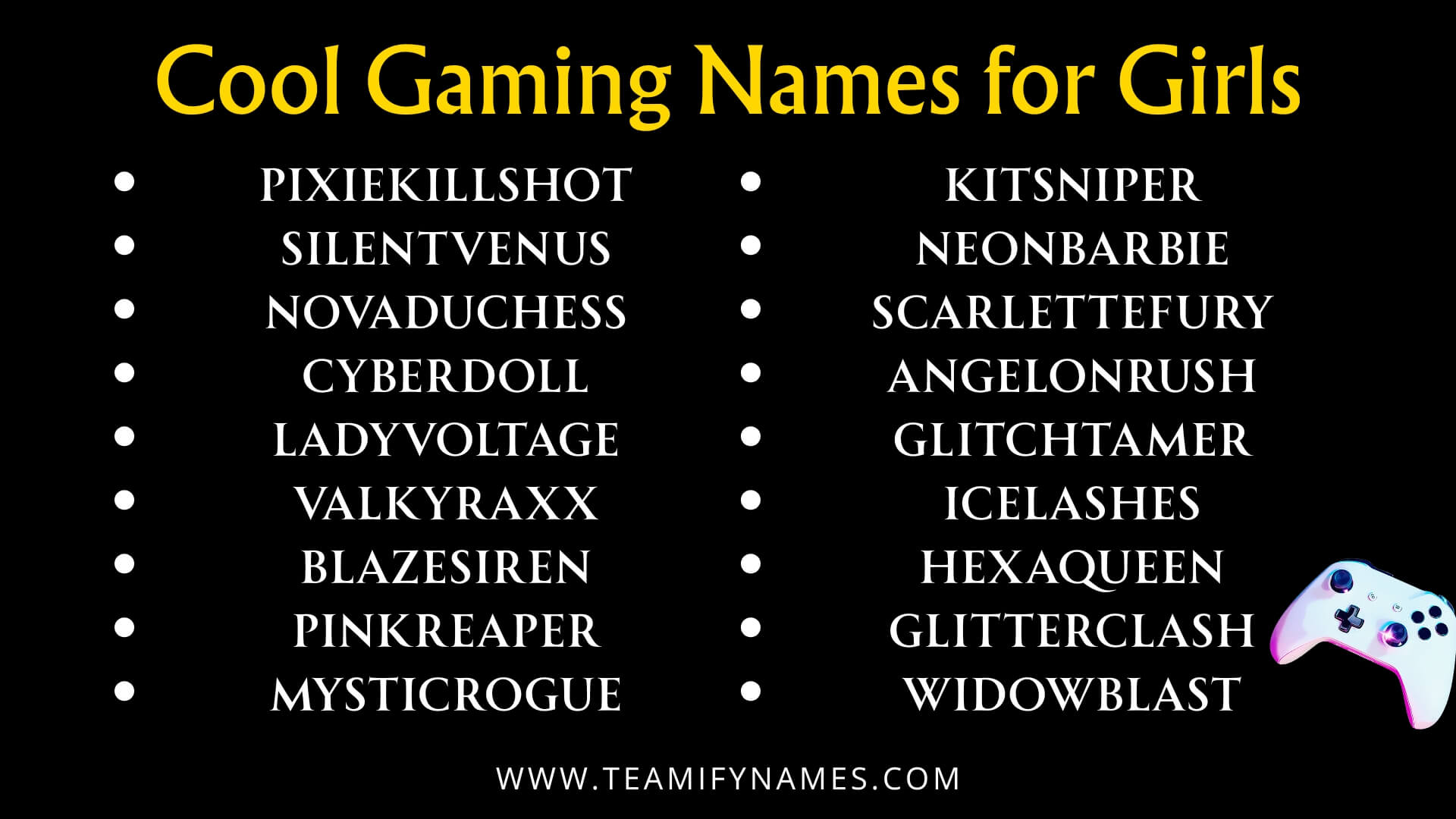 Cool Gaming Names for Girls