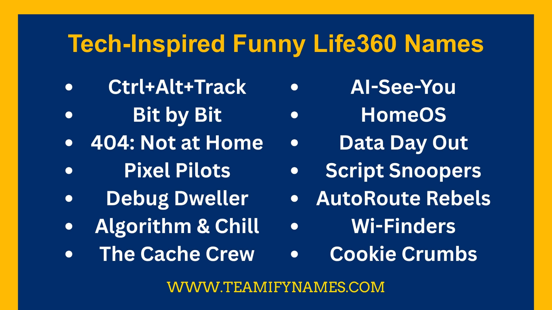 Tech-Inspired Funny Life360 Names