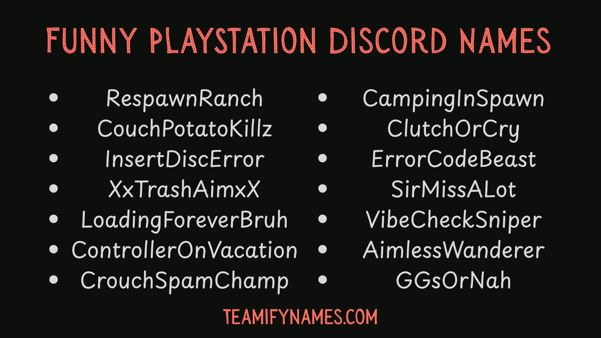 Funny PlayStation Discord Names