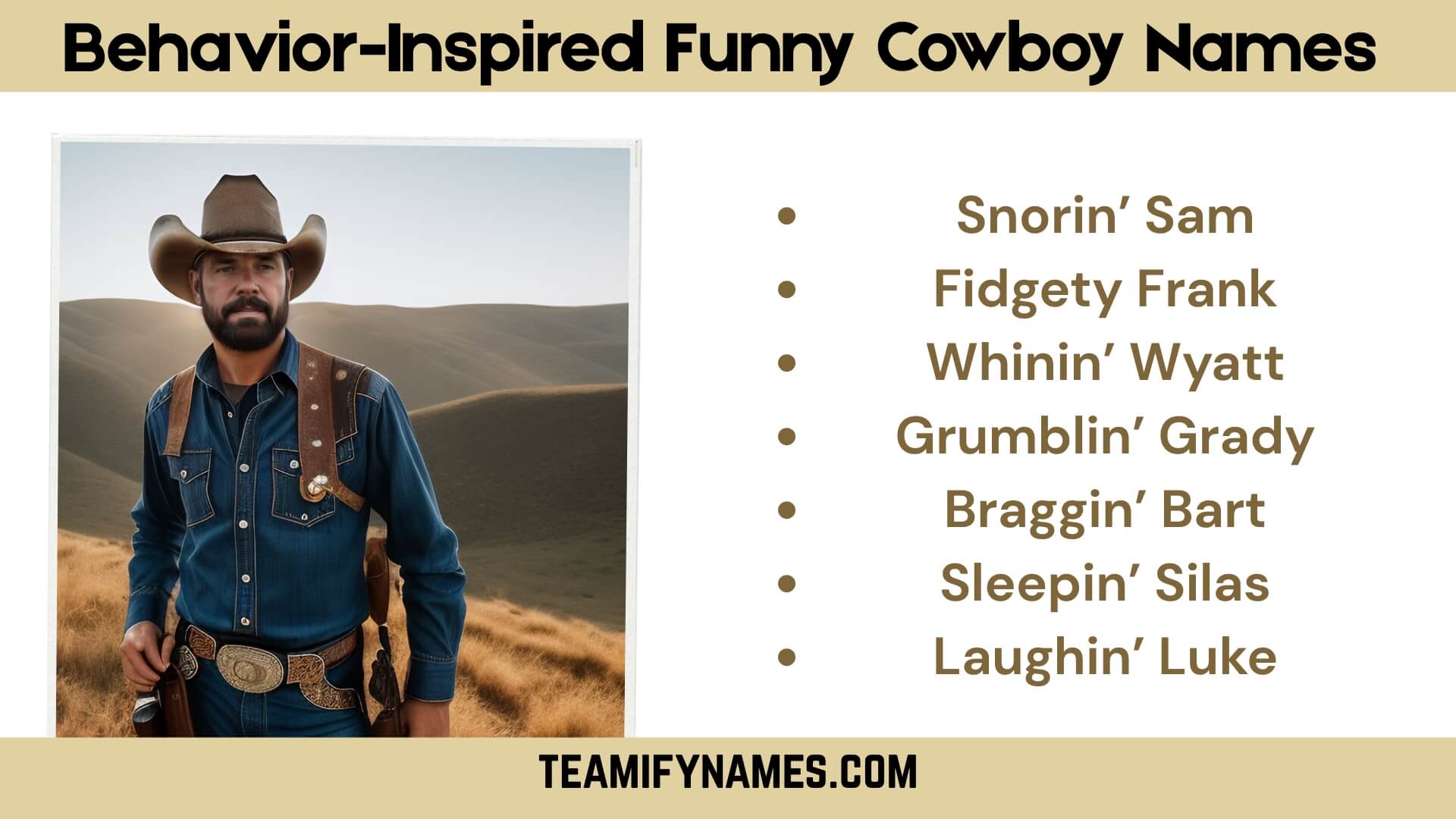 Behavior-Inspired Funny Cowboy Names