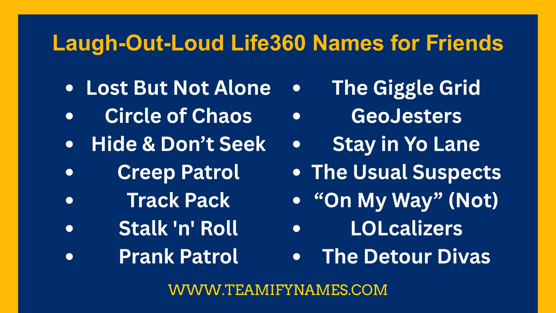 Laugh-Out-Loud Life360 Names for Friends