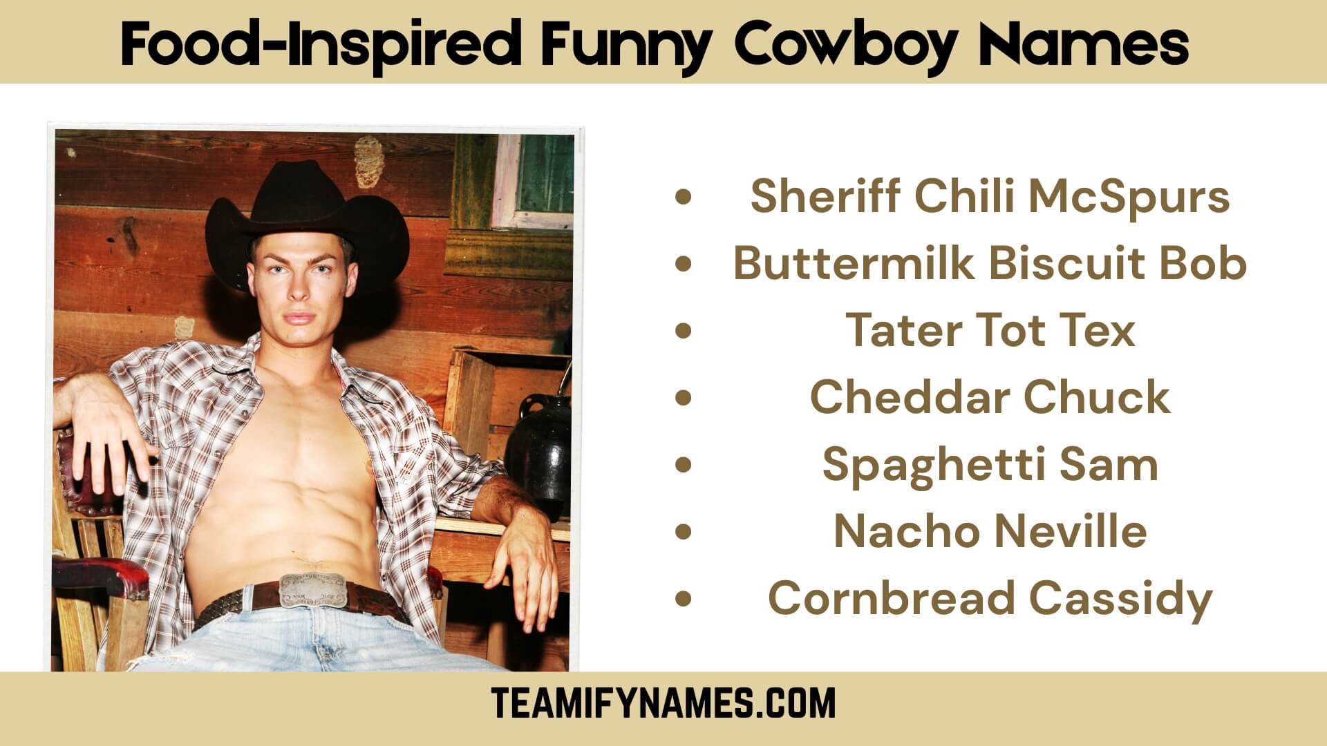 Food-Inspired Funny Cowboy Names
