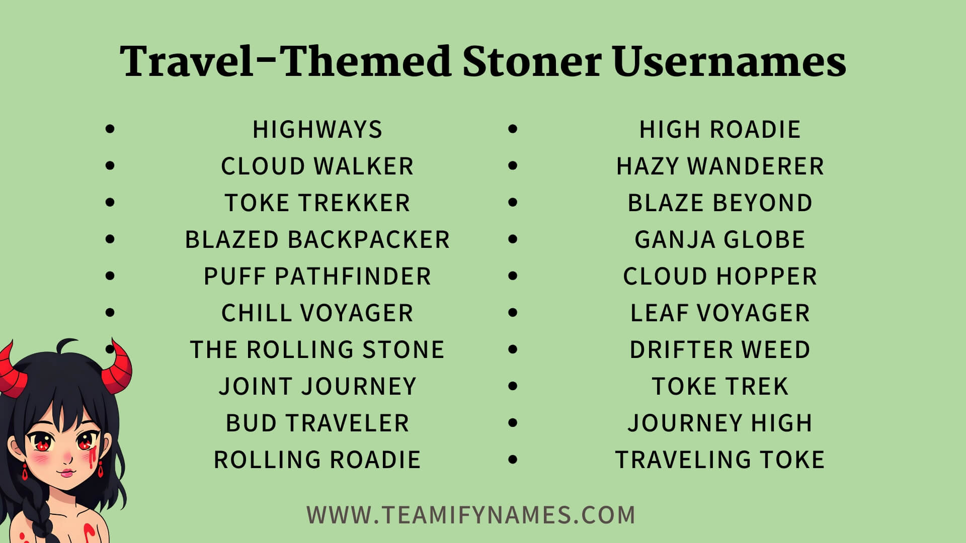 Travel-Themed Stoner Usernames