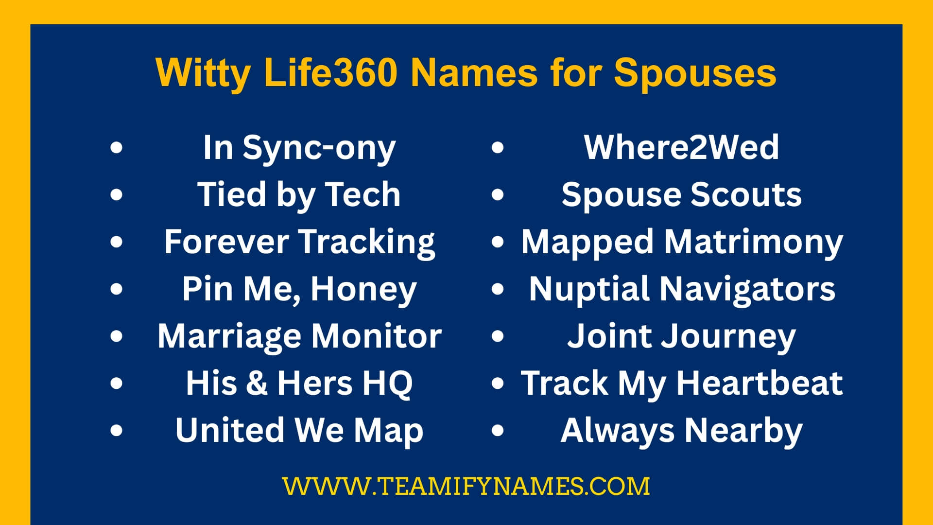 Witty Life360 Names for Spouses