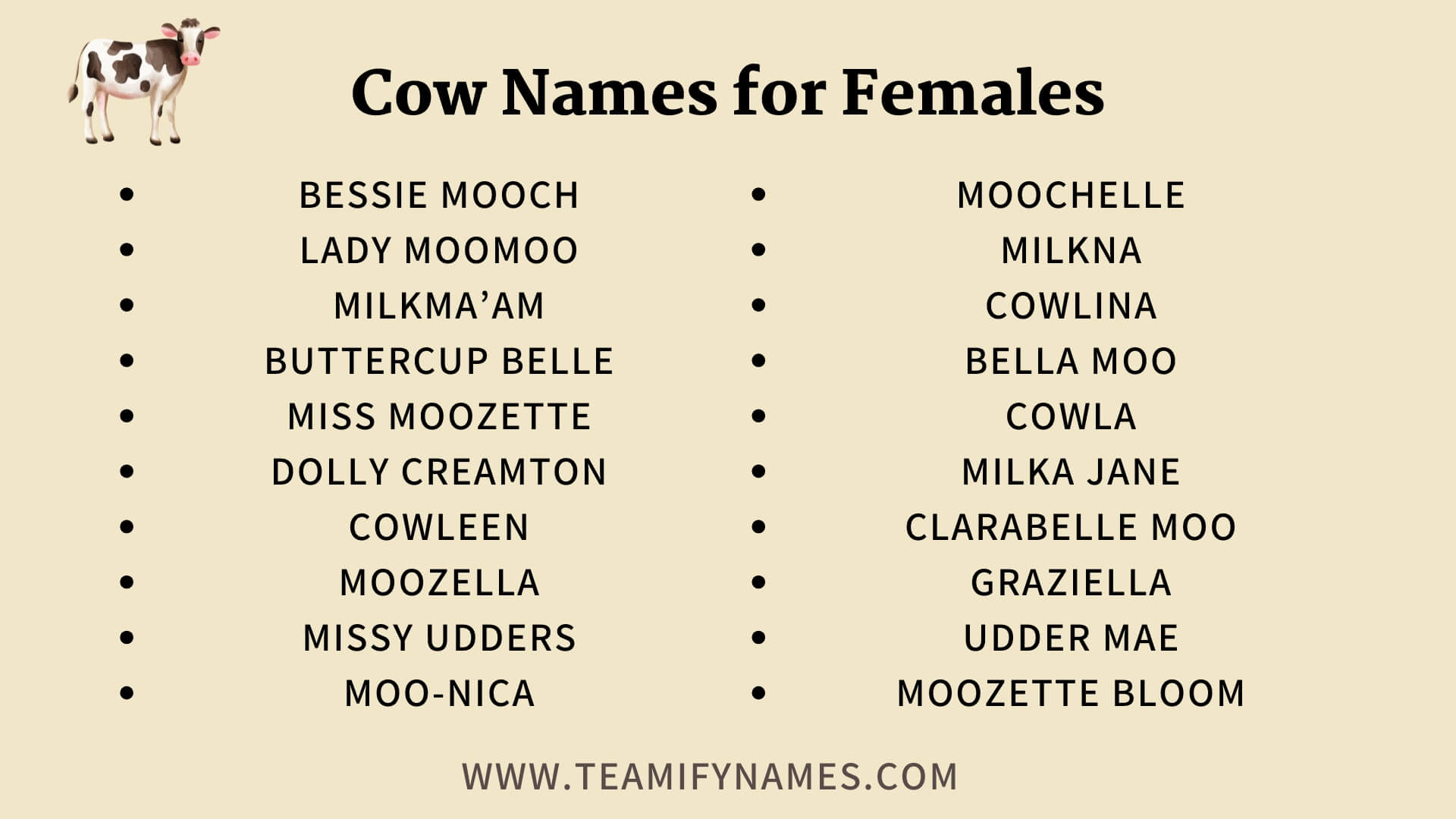 Cow Names for Females