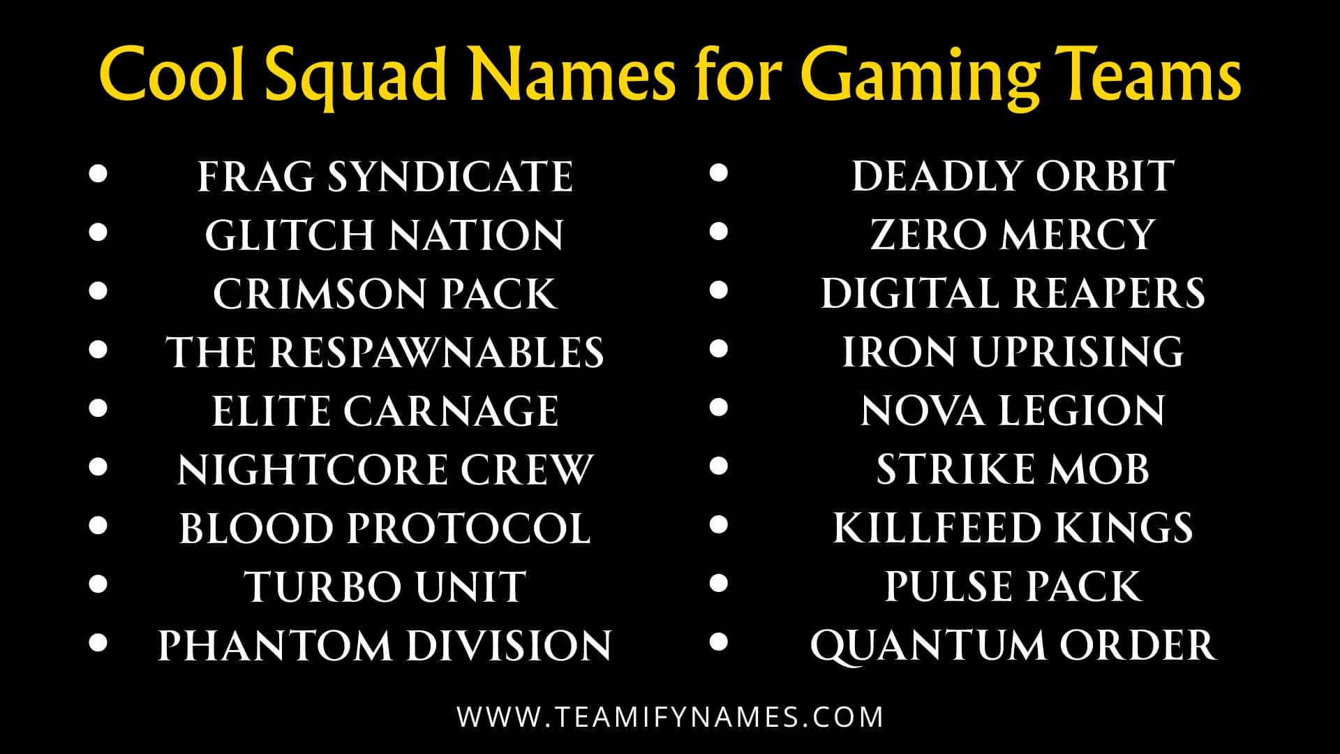 Cool Squad Names for Gaming Teams