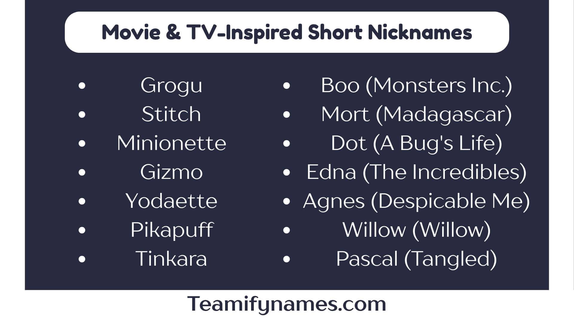 Movie & TV-Inspired Short Nicknames