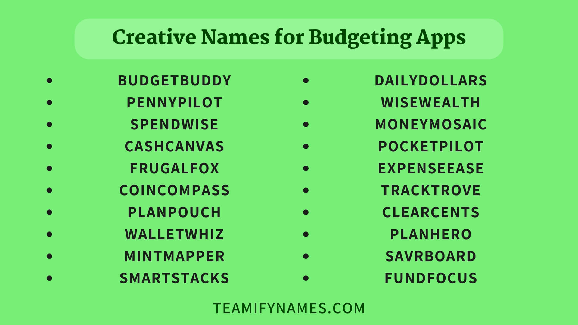 Creative Names for Budgeting Apps