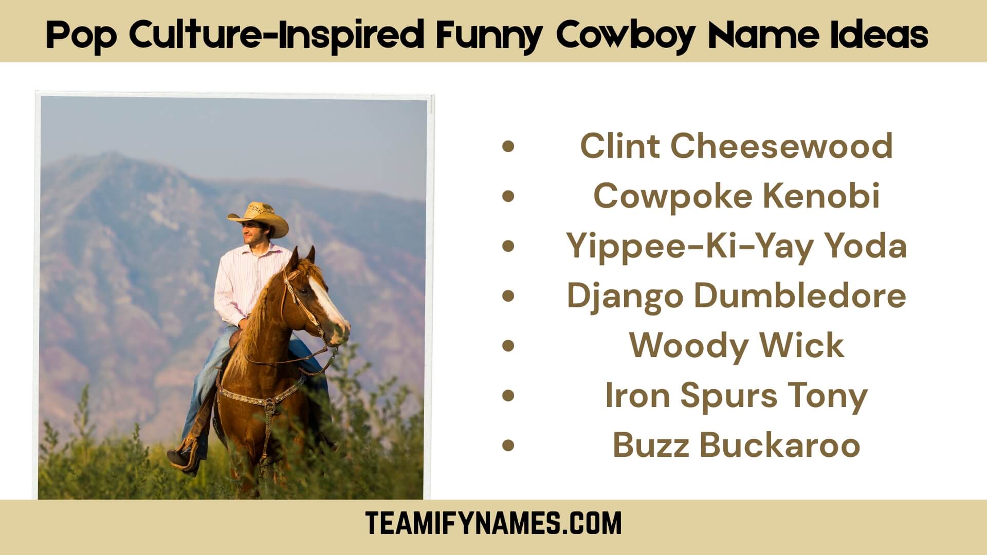 Pop Culture-Inspired Funny Cowboy Name Ideas