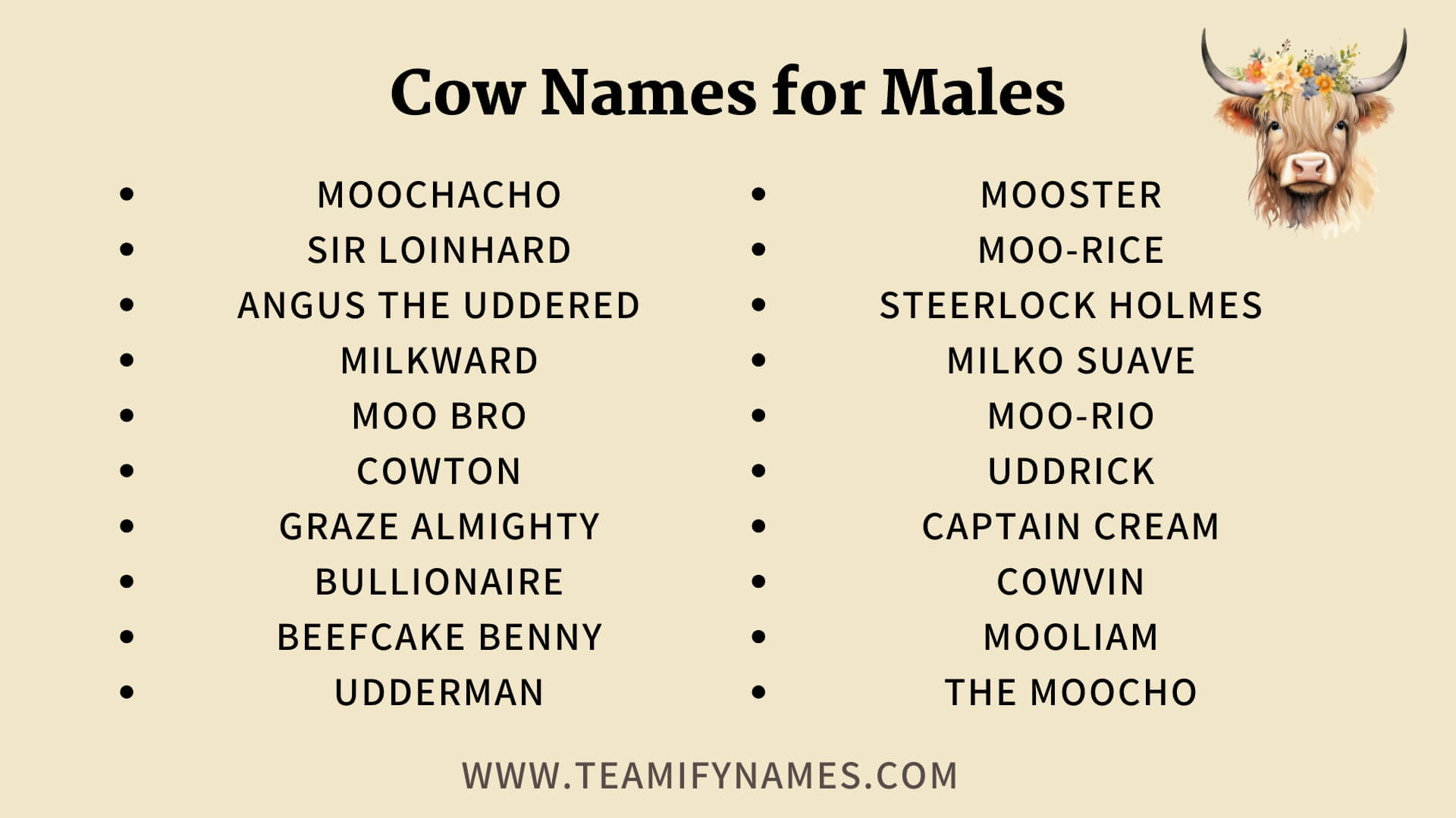 Cow Names for Males
