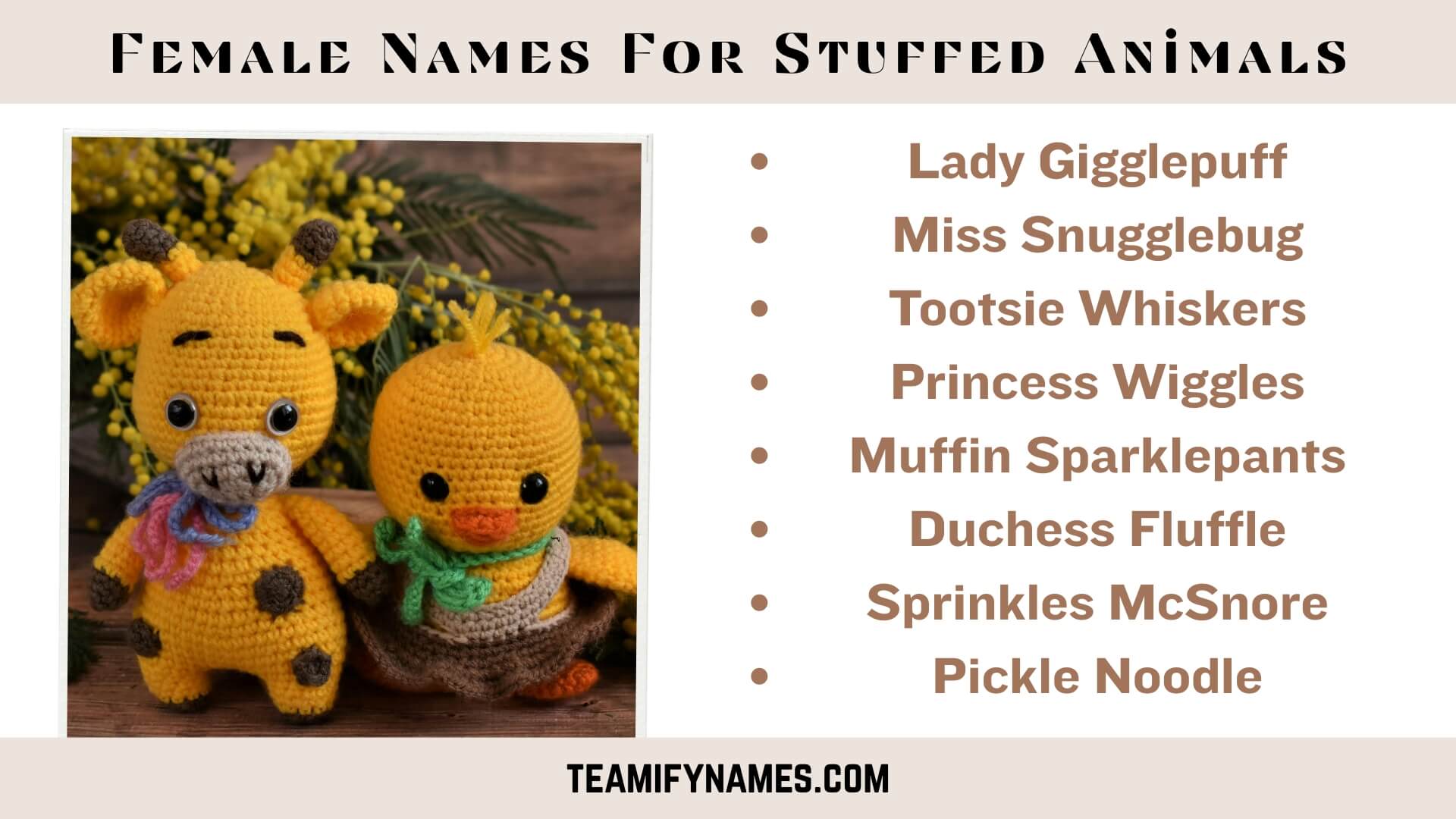 Female Names For Stuffed Animals