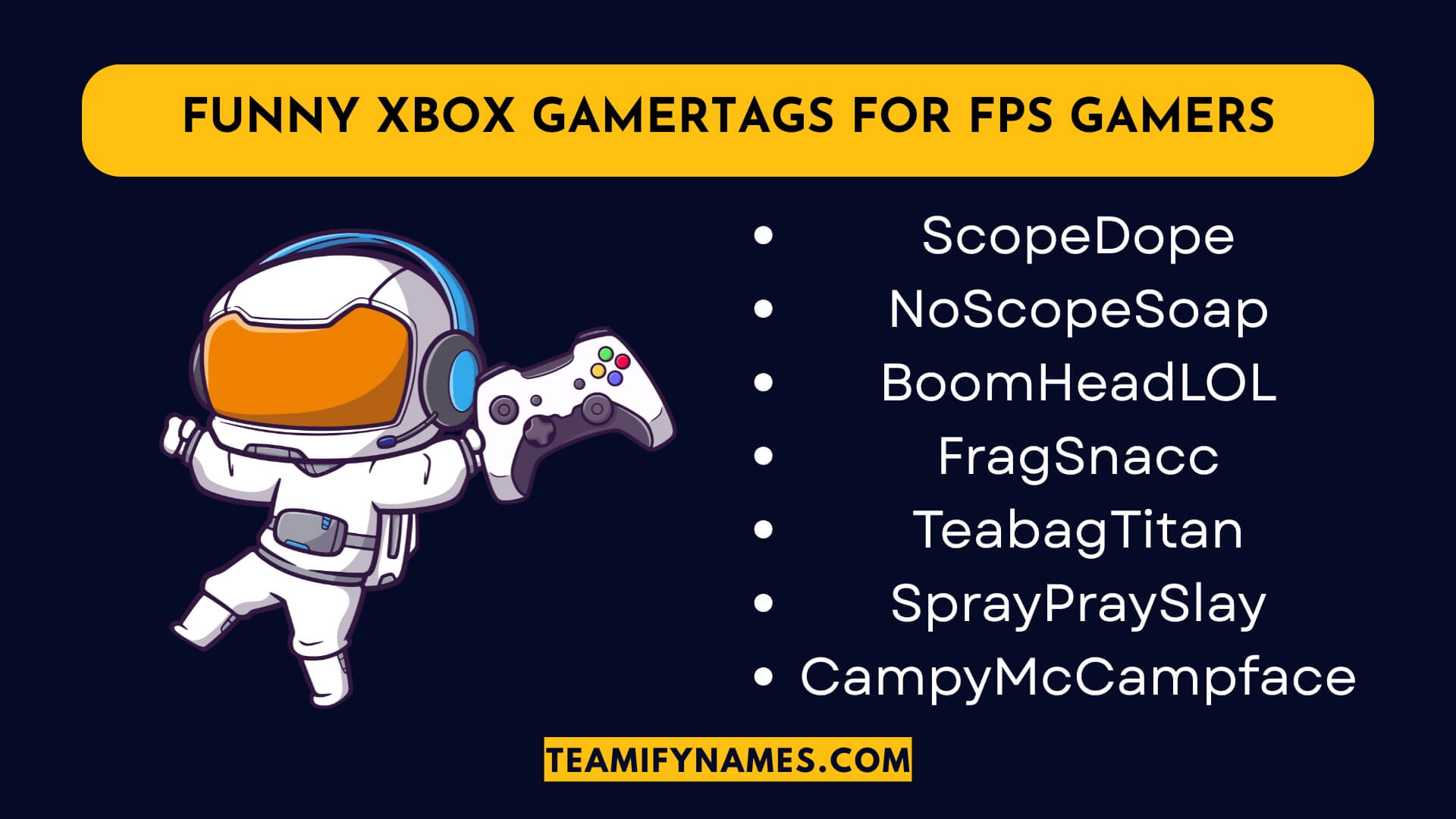 Funny Xbox Gamertags For FPS Gamers