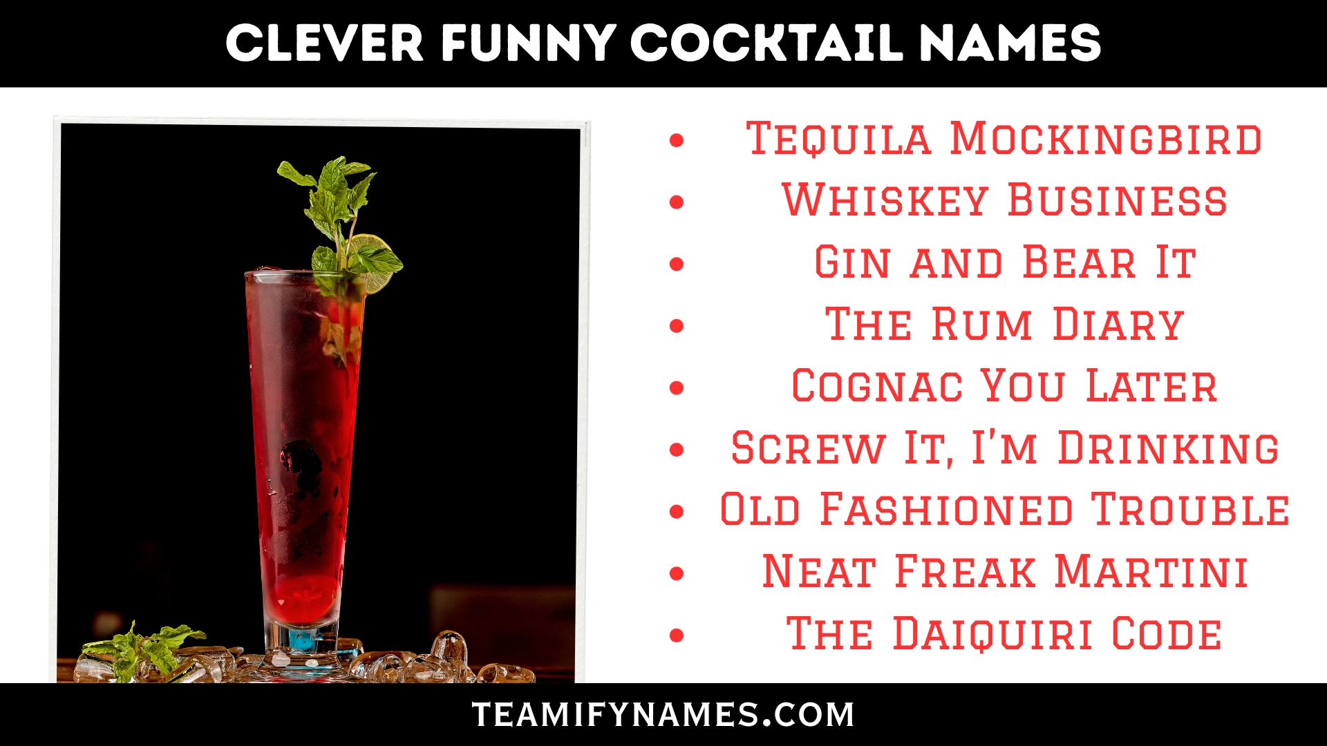 Clever Funny Cocktail Names