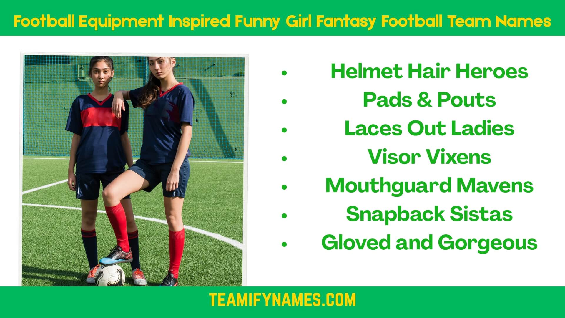 Football Equipment Inspired Funny Girl Fantasy Football Team Names