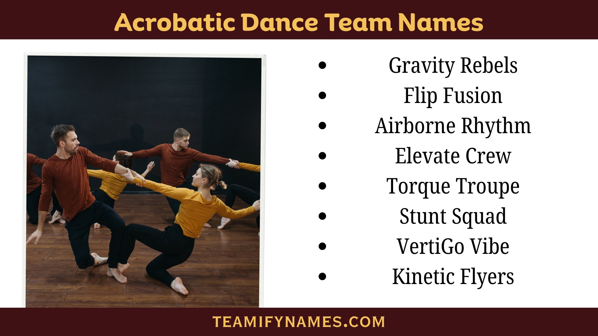 Acrobatic Dance Team Names