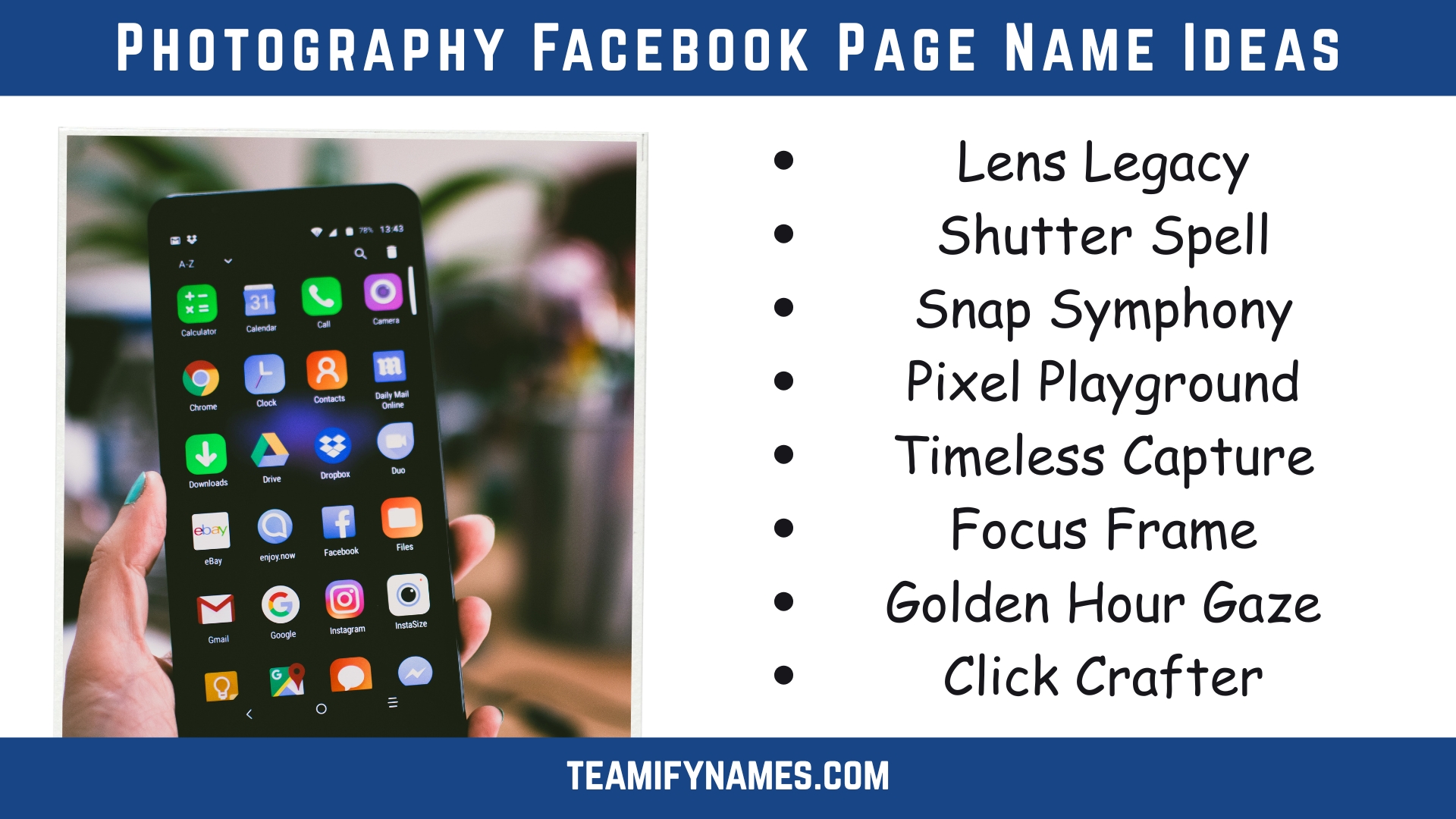 Photography Facebook Page Name Ideas