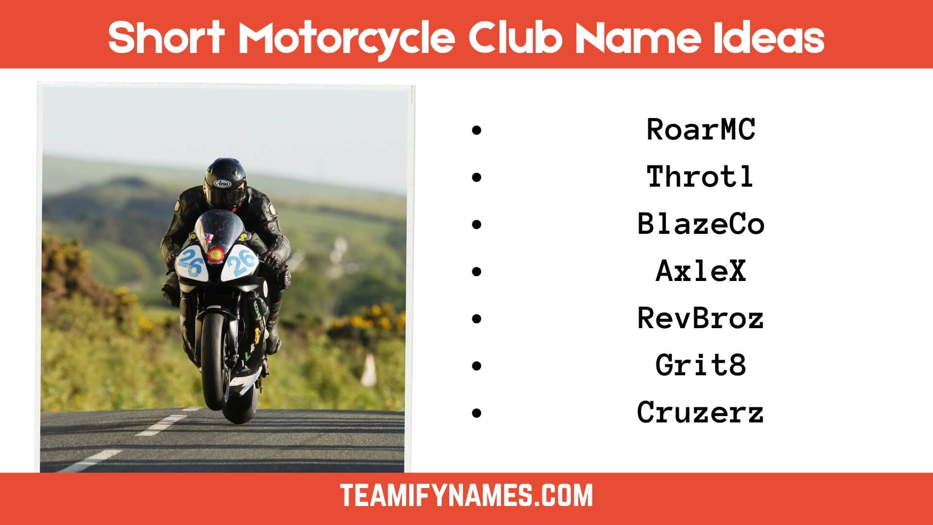 Short Motorcycle Club Name Ideas
